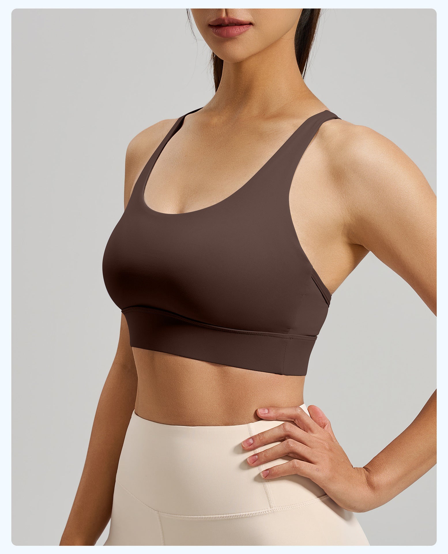 Lila Zen High-Strength Shock-Absorbing Cross-Back Sports Yoga Fitness Bra