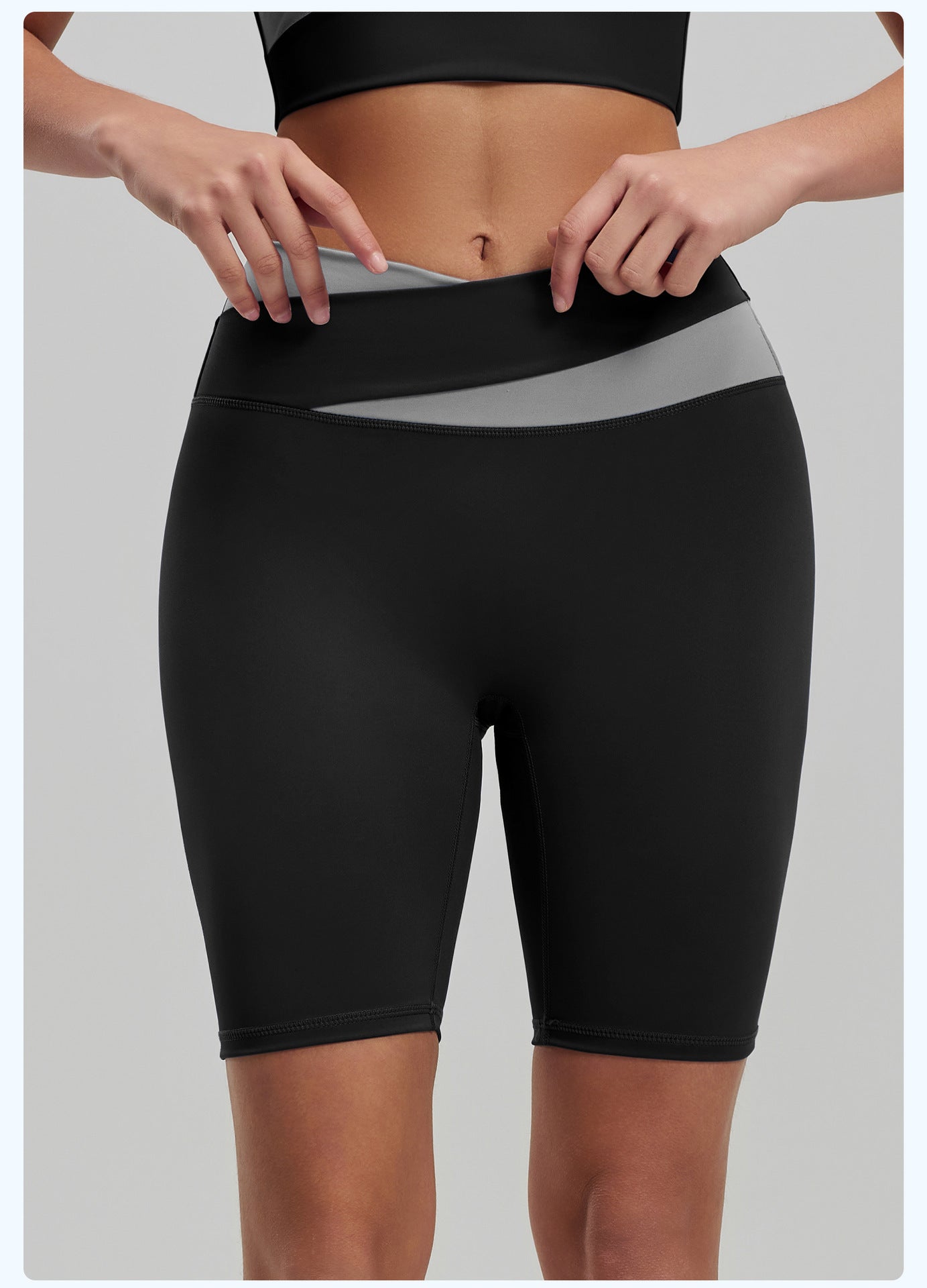 Lila Zen Color Block High-Elasticity Hip-Lifting and Shaping Yoga Shorts