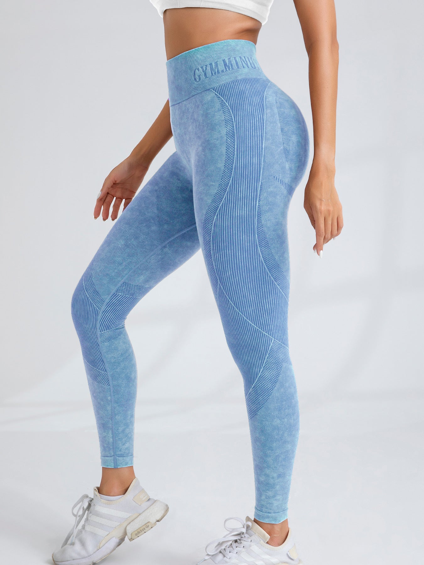 Lila Zen Women's Seamless Quick-Drying Hip-Lifting Slimming Waistband Letter Print Sports Yoga Pants