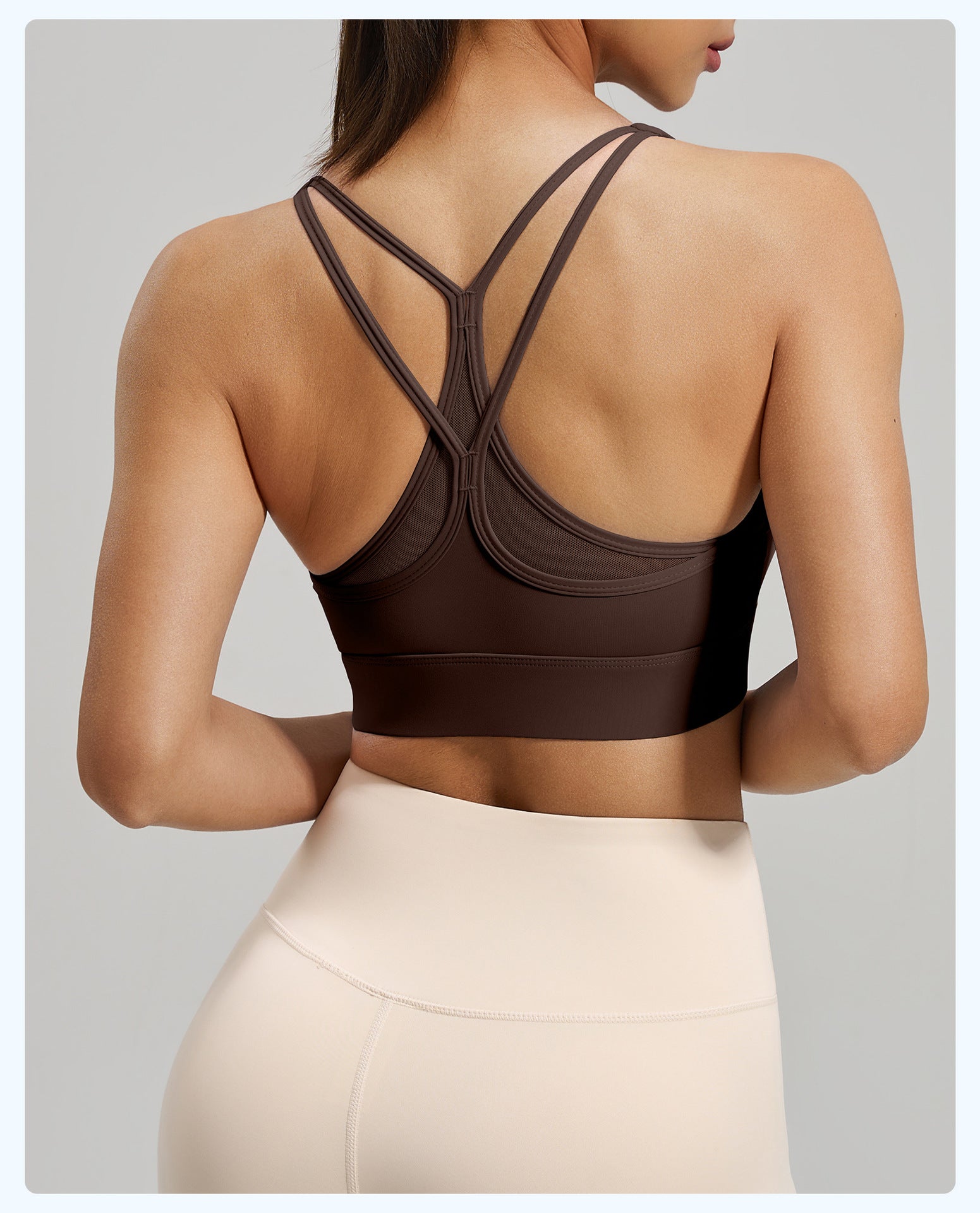 Lila Zen High-Strength Shock-Absorbing Cross-Back Sports Yoga Fitness Bra