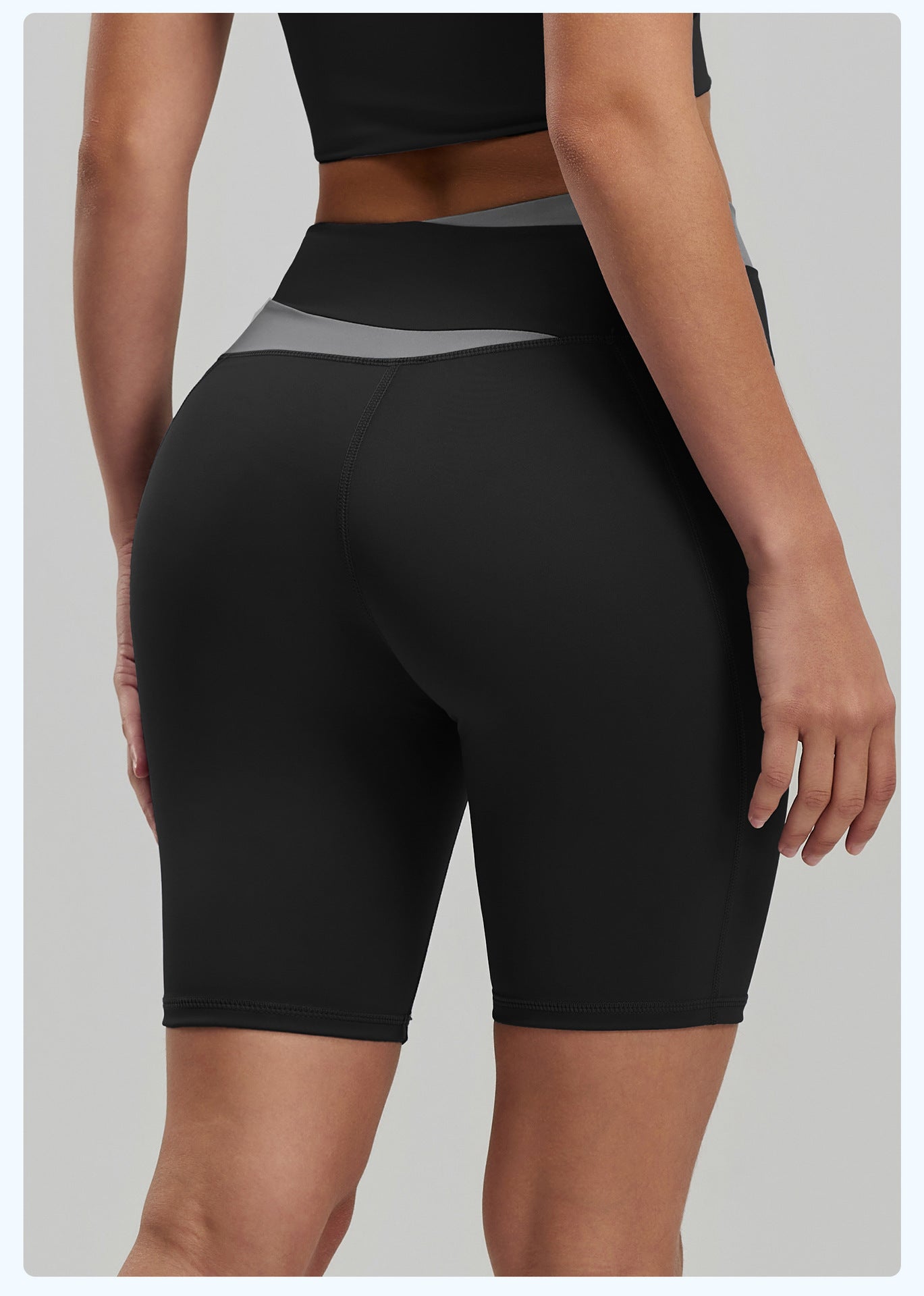 Lila Zen Color Block High-Elasticity Hip-Lifting and Shaping Yoga Shorts