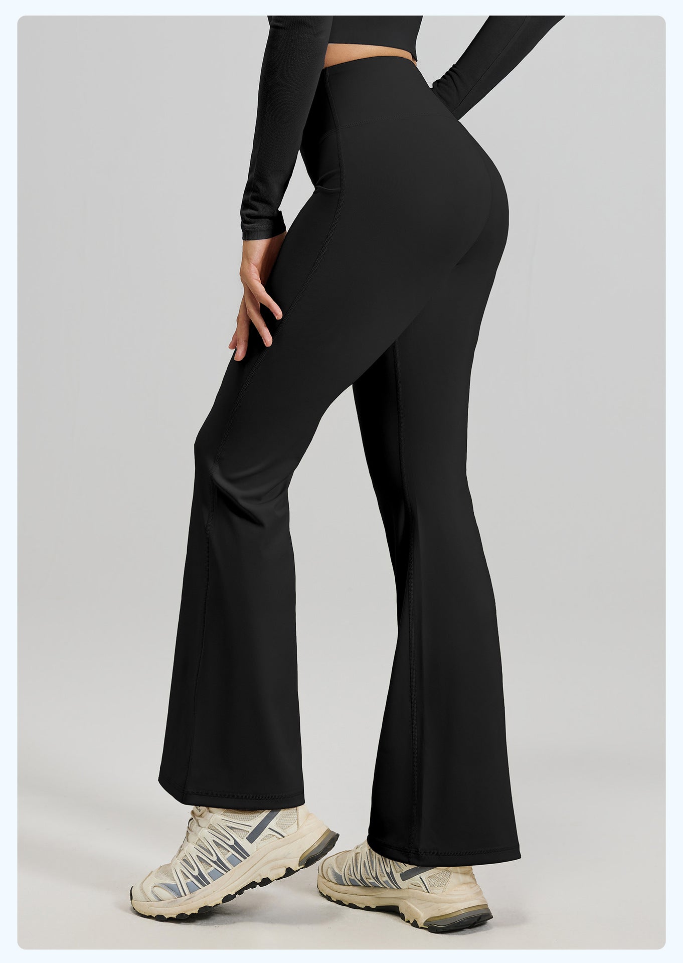 Lila Zen Women's High-Waisted Hip-Lifting Yoga Exercise Flare Pants