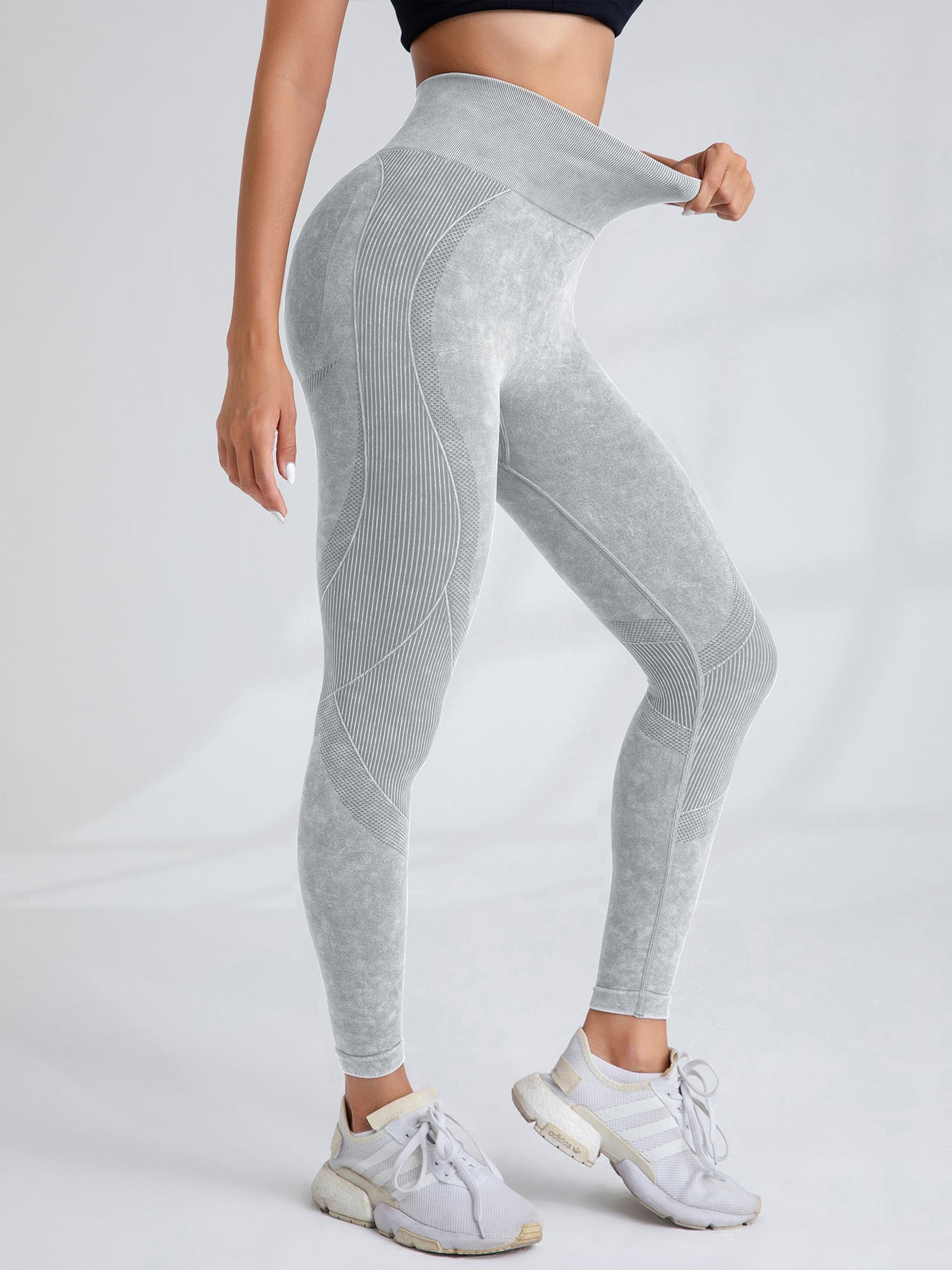 Lila Zen Women's Seamless Quick-Drying Hip-Lifting Slimming Waistband Letter Print Sports Yoga Pants