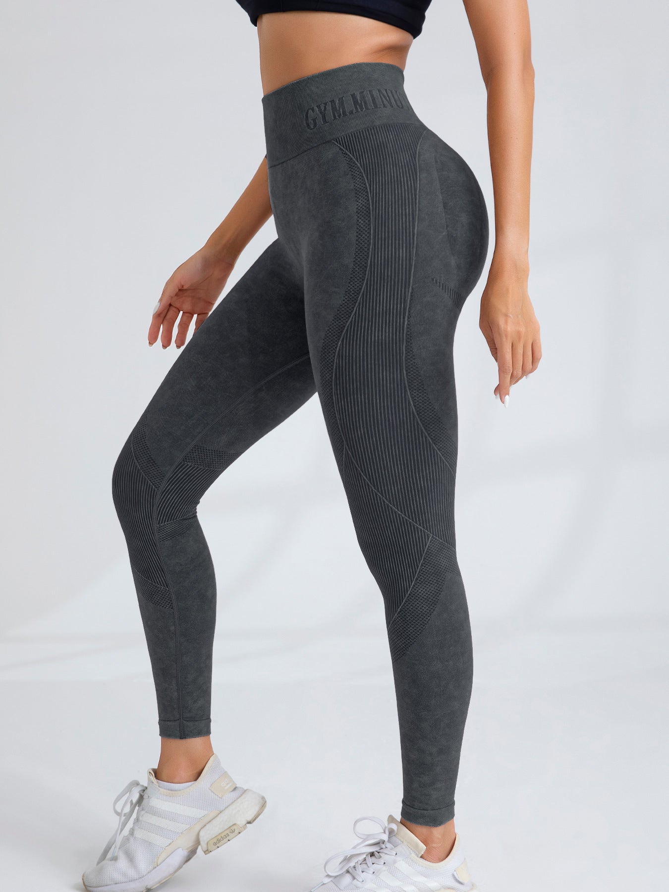 Lila Zen Women's Seamless Quick-Drying Hip-Lifting Slimming Waistband Letter Print Sports Yoga Pants