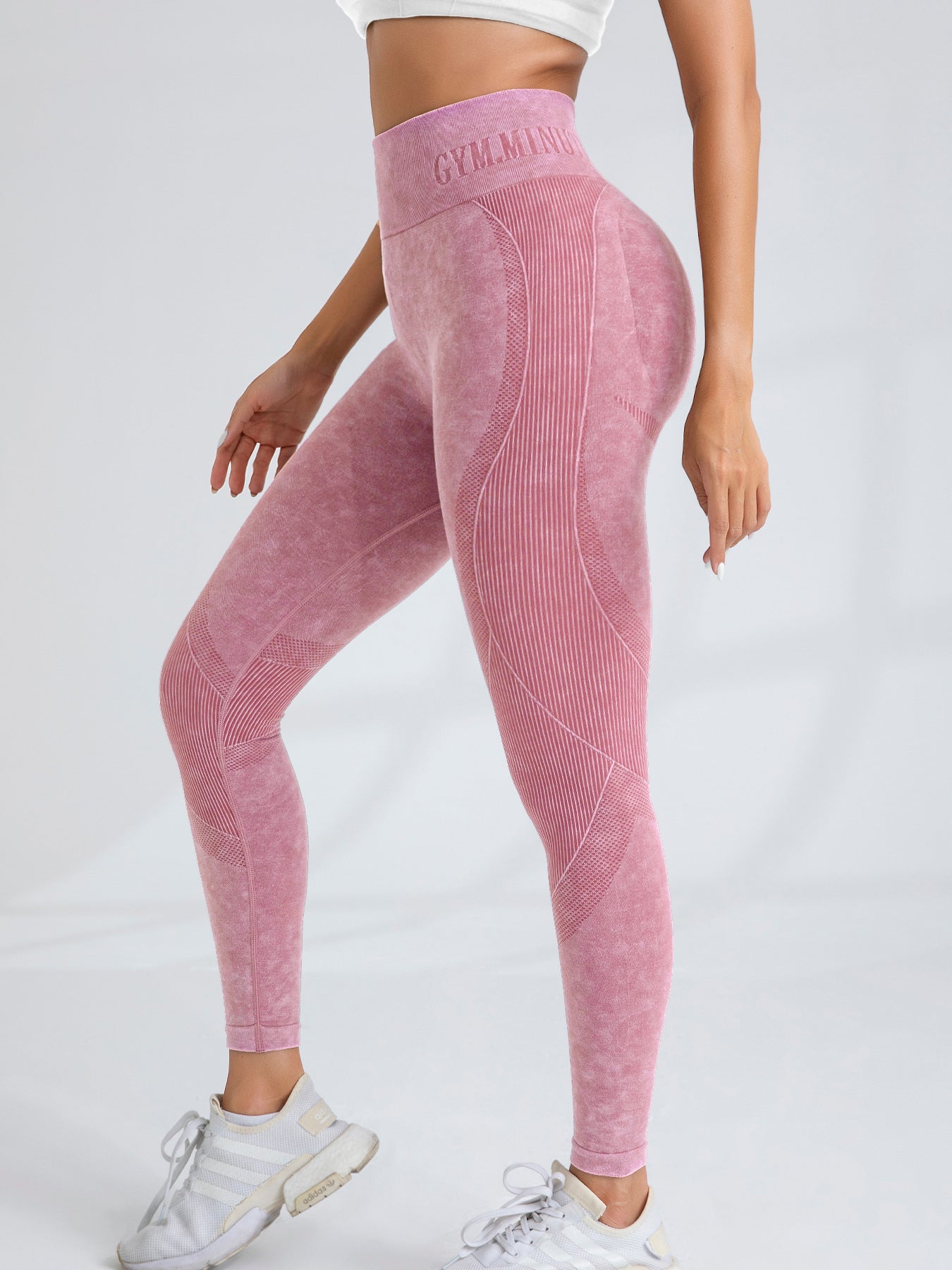 Lila Zen Women's Seamless Quick-Drying Hip-Lifting Slimming Waistband Letter Print Sports Yoga Pants