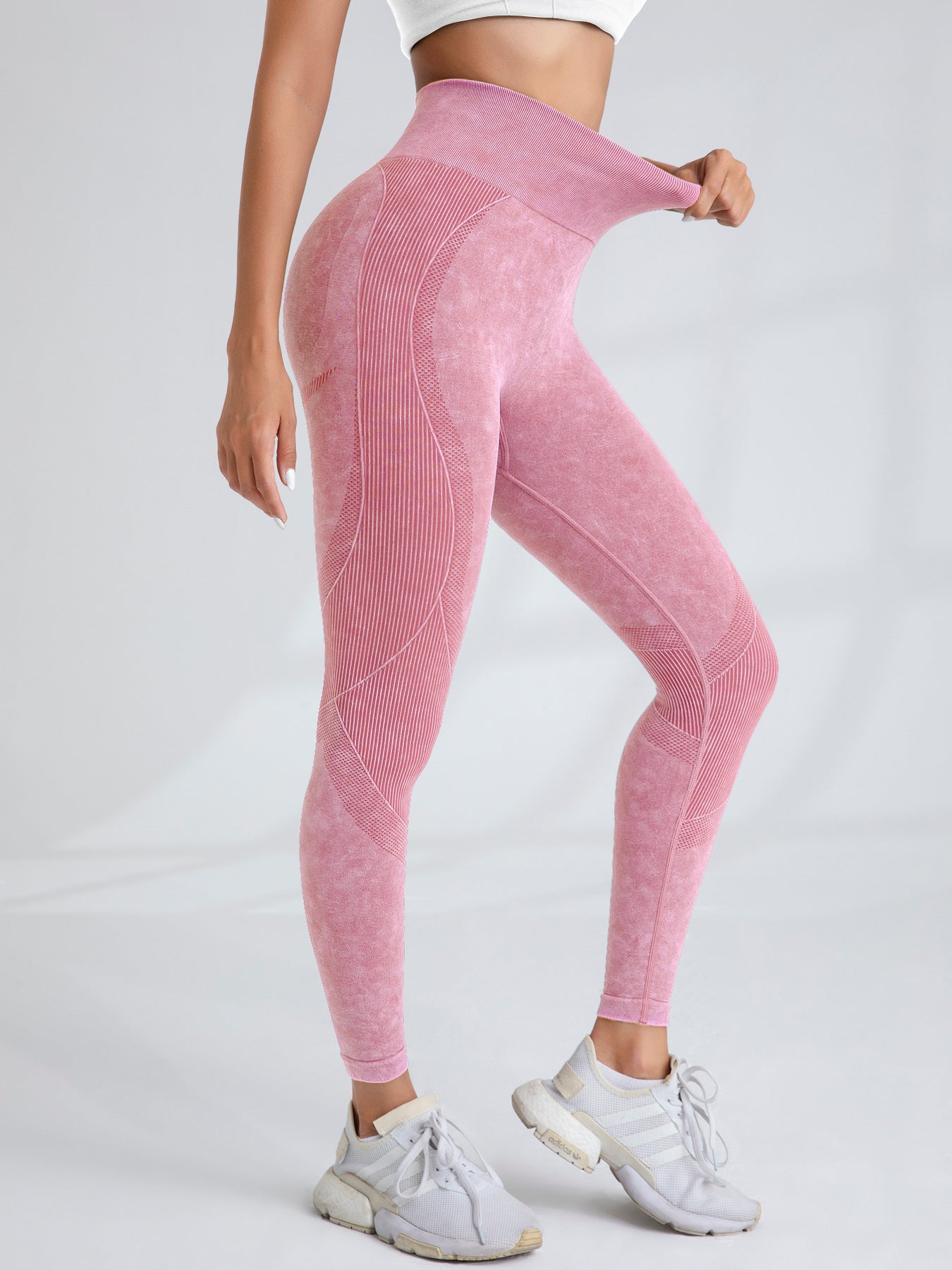 Lila Zen Women's Seamless Quick-Drying Hip-Lifting Slimming Waistband Letter Print Sports Yoga Pants