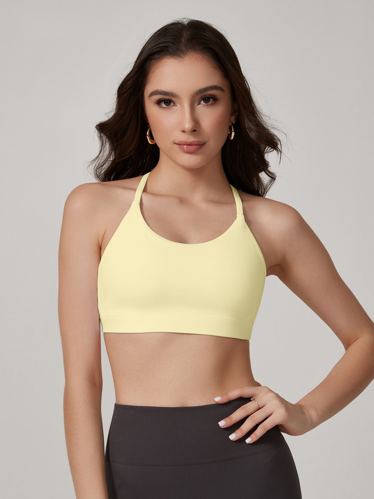 Lila Zen Halter Cross-Back Sports Bra