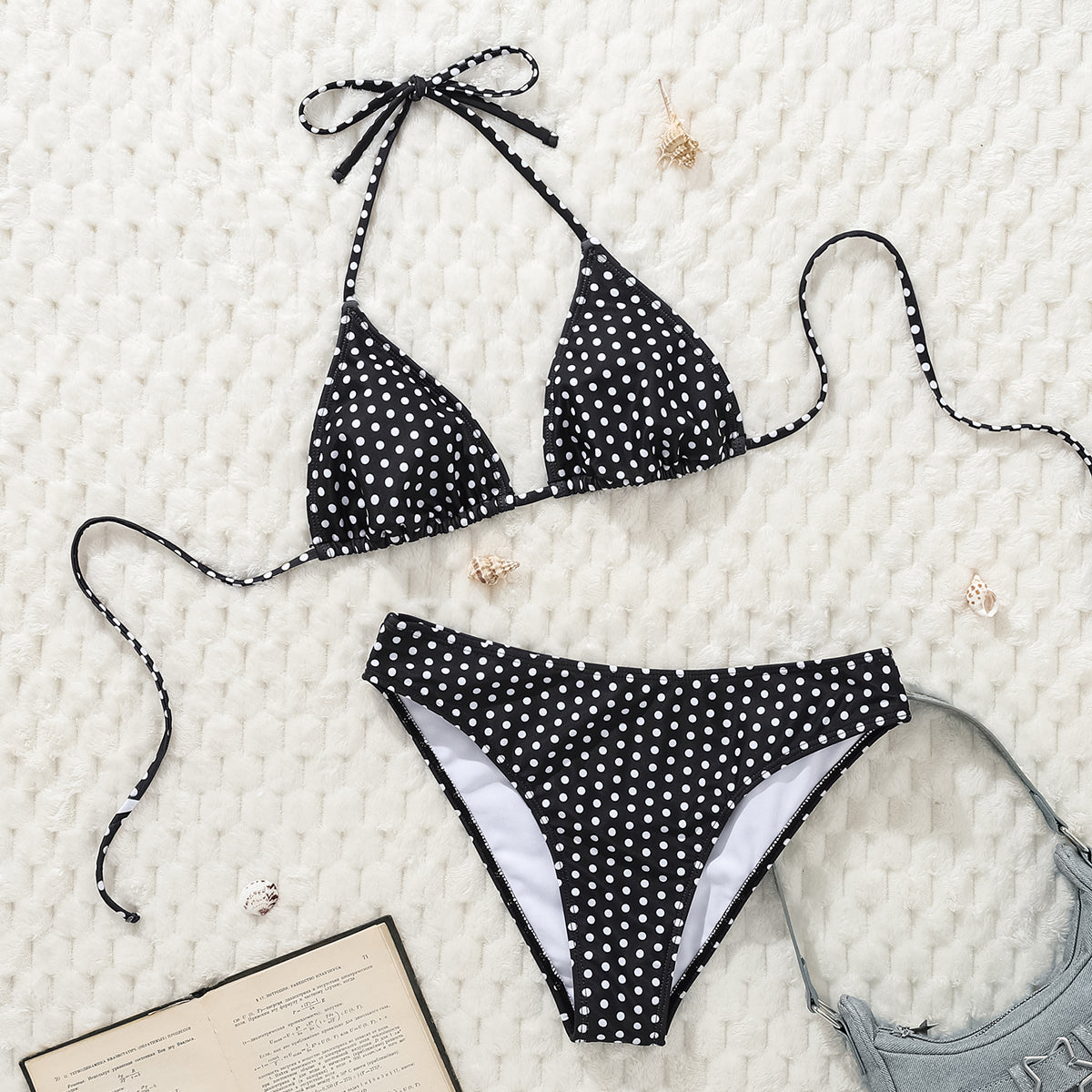 Lila Zen Polka Dot Triangle Bikini Set