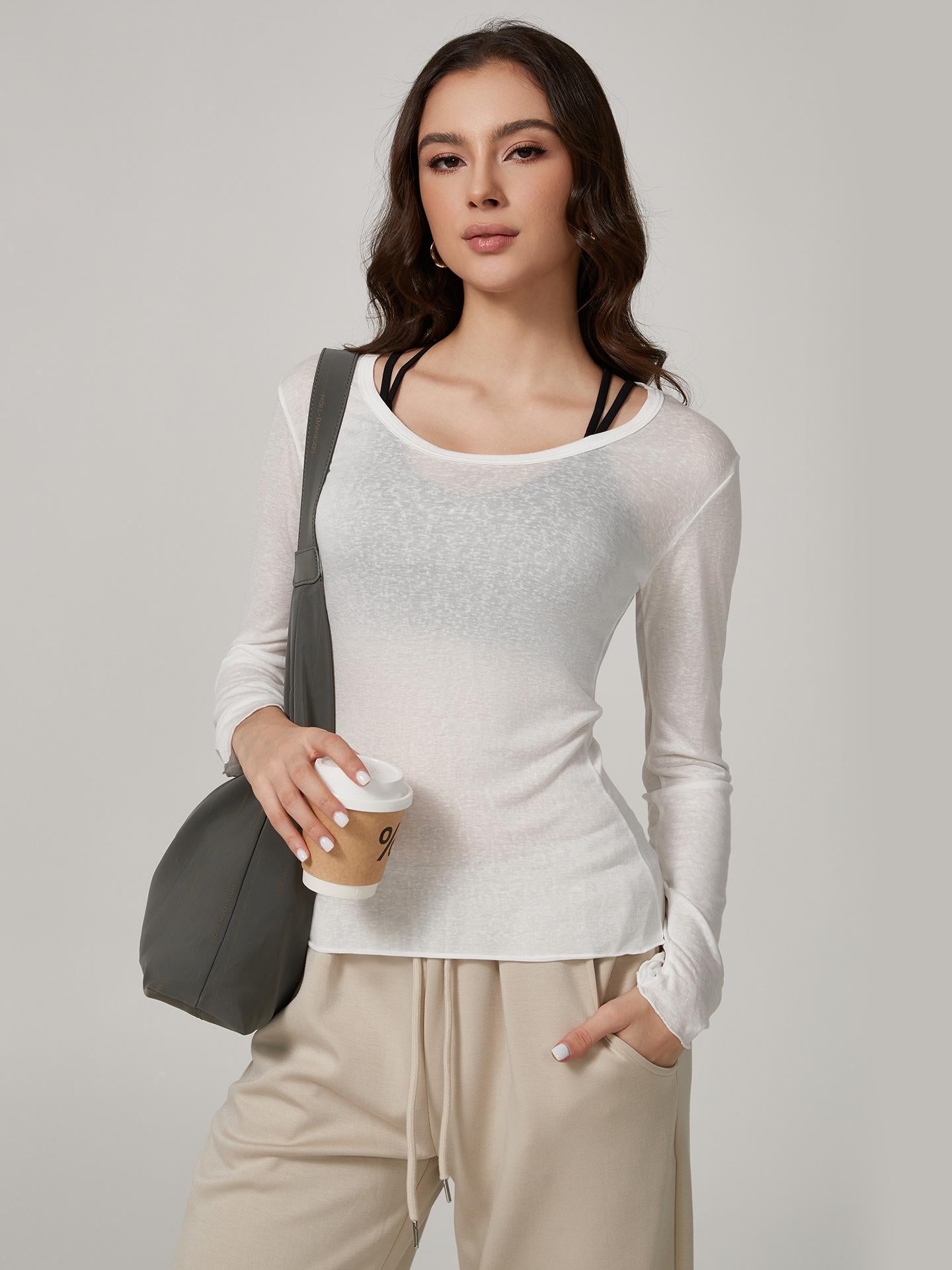 Lila Zen Sexy See-Through Quick-Drying Sports Long-Sleeve Yoga Cover-Up