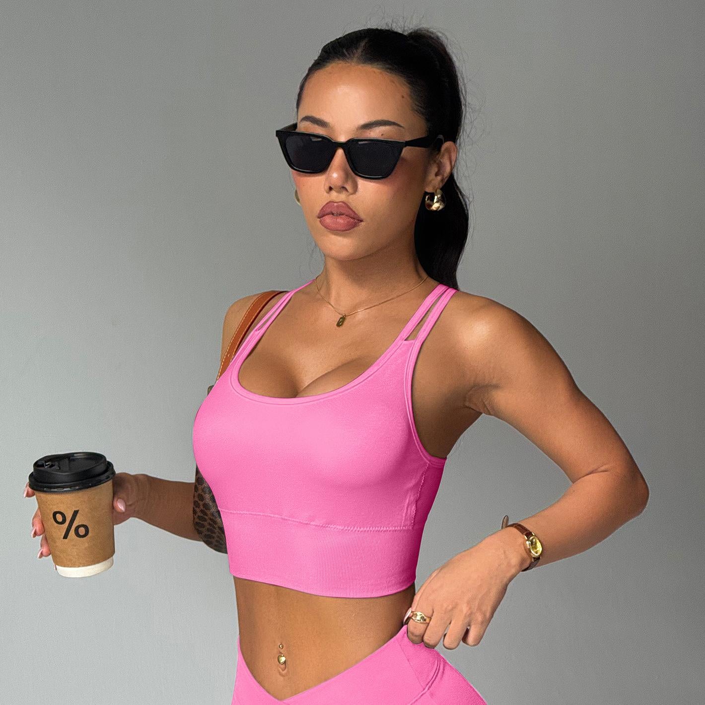 Lila Zen Cross-Strap High-Intensity Sports Yoga Bra