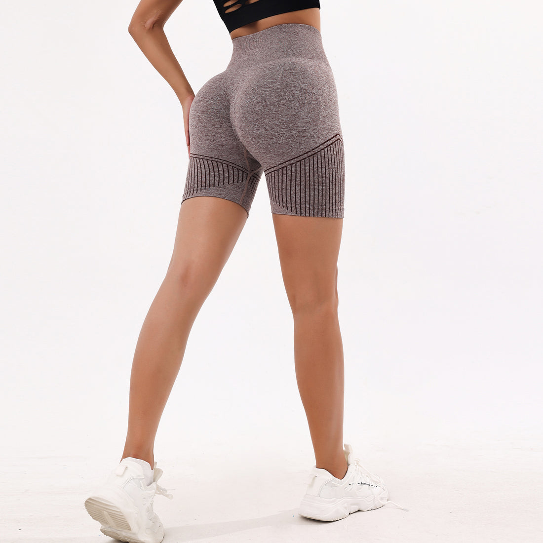 Lila Zen High-Waisted Elastic Seamless Hip-Lifting Fitness Shorts