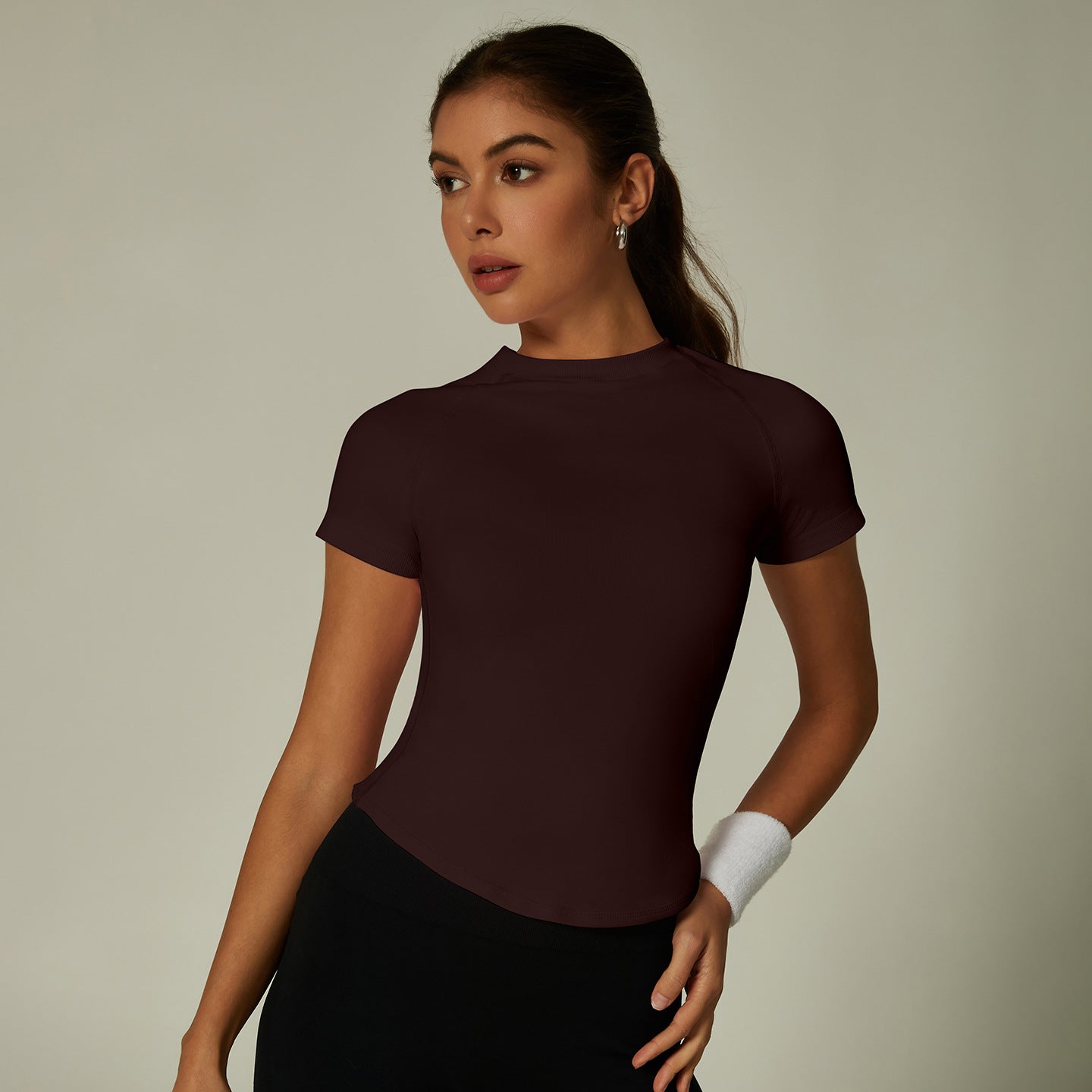 Lila Zen T Lila Zen High Elastic Moisture-Wicking Fit Seamless Waist-Slimming Short-Sleeve Fitness Sports T-Shirt