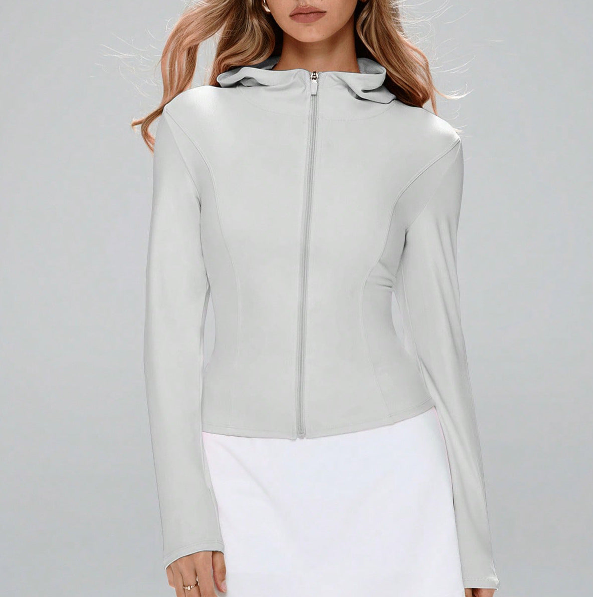 Lila Zen Casual Full-Zip Quick-Dry Jacket Hooded Sports Long-Sleeve Outerwear Yoga Top