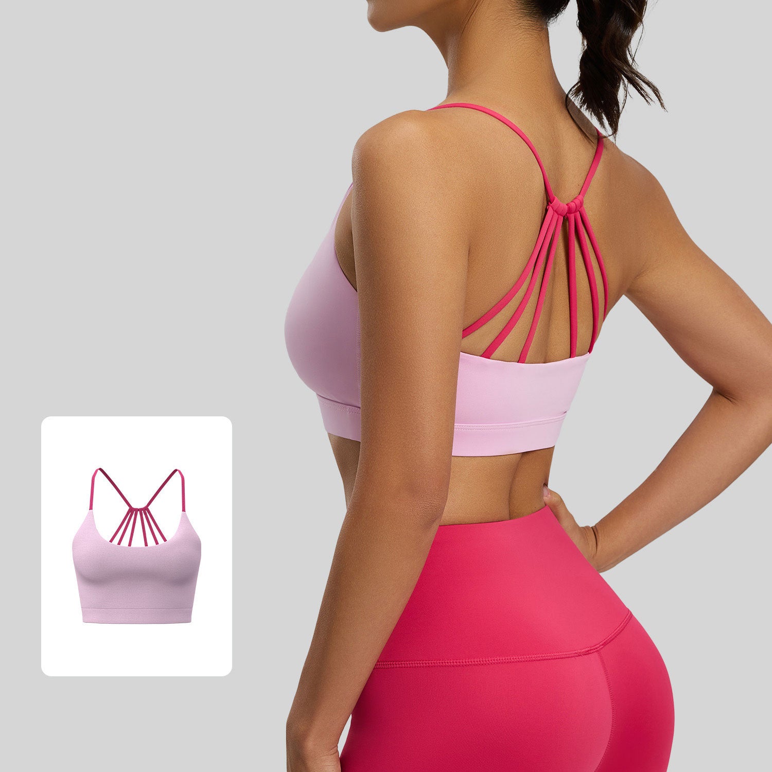 Lila Zen Women's Six-String Crossback Yoga Sports Bra