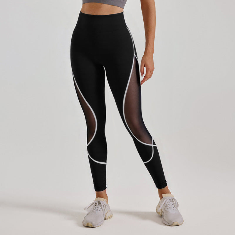 Lila Zen Women's Color-Blocked Mesh Shaping Yoga Pants