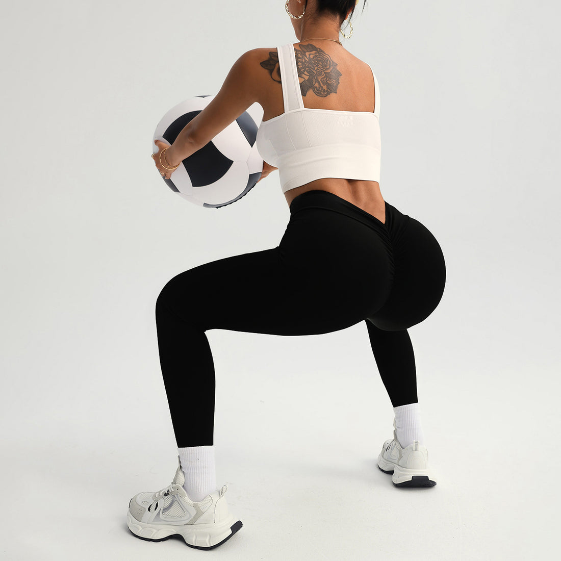 Lila Zen High-Elasticity Ruffled Peach Hip and Leg-Slimming Sports Yoga Pants