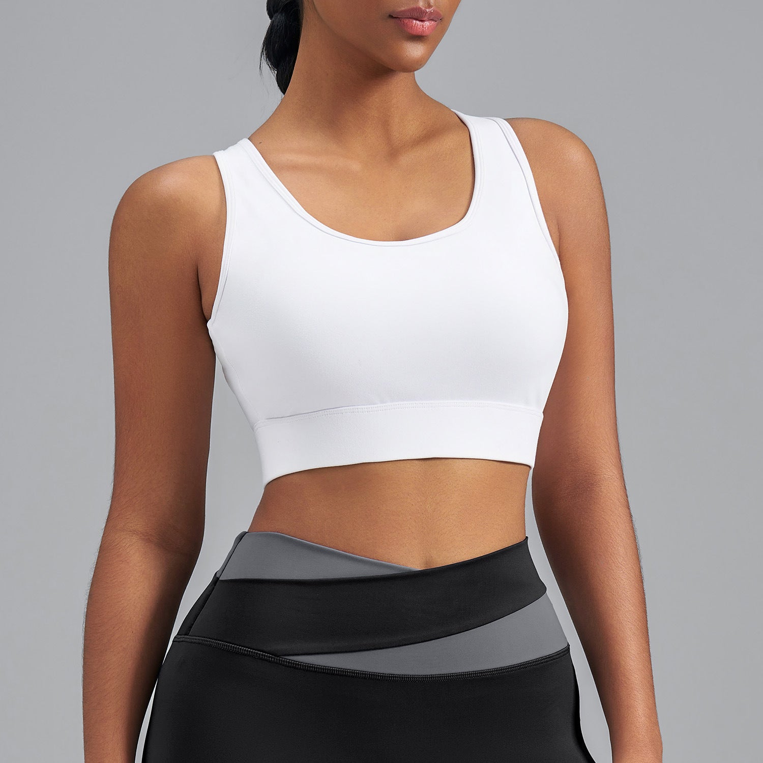 Lila Zen Women's Elastic Single-Sided Brushed Four-Cross Sports Bra Vest