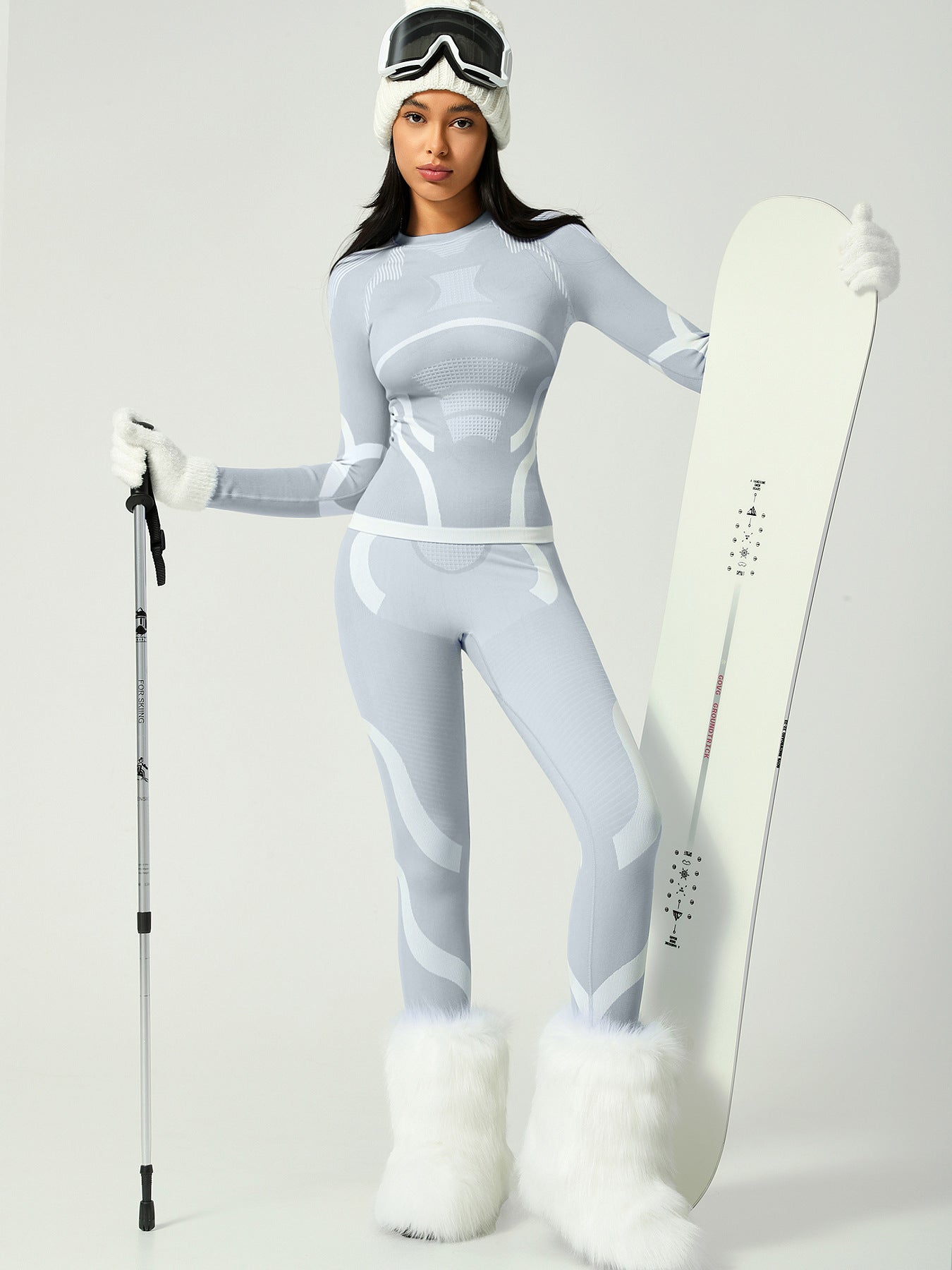 Lila Zen Women's Quick-Drying Warm Ski Underwear Set for Autumn and Winter