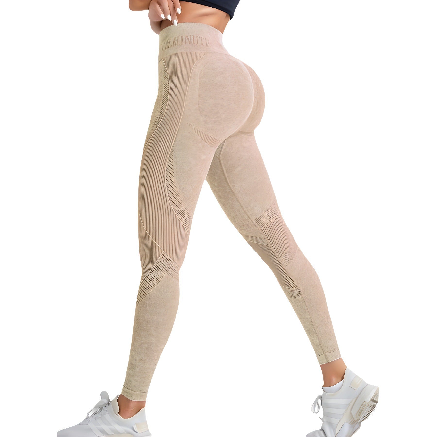 Lila Zen Women's Seamless Quick-Drying Hip-Lifting Slimming Waistband Letter Print Sports Yoga Pants