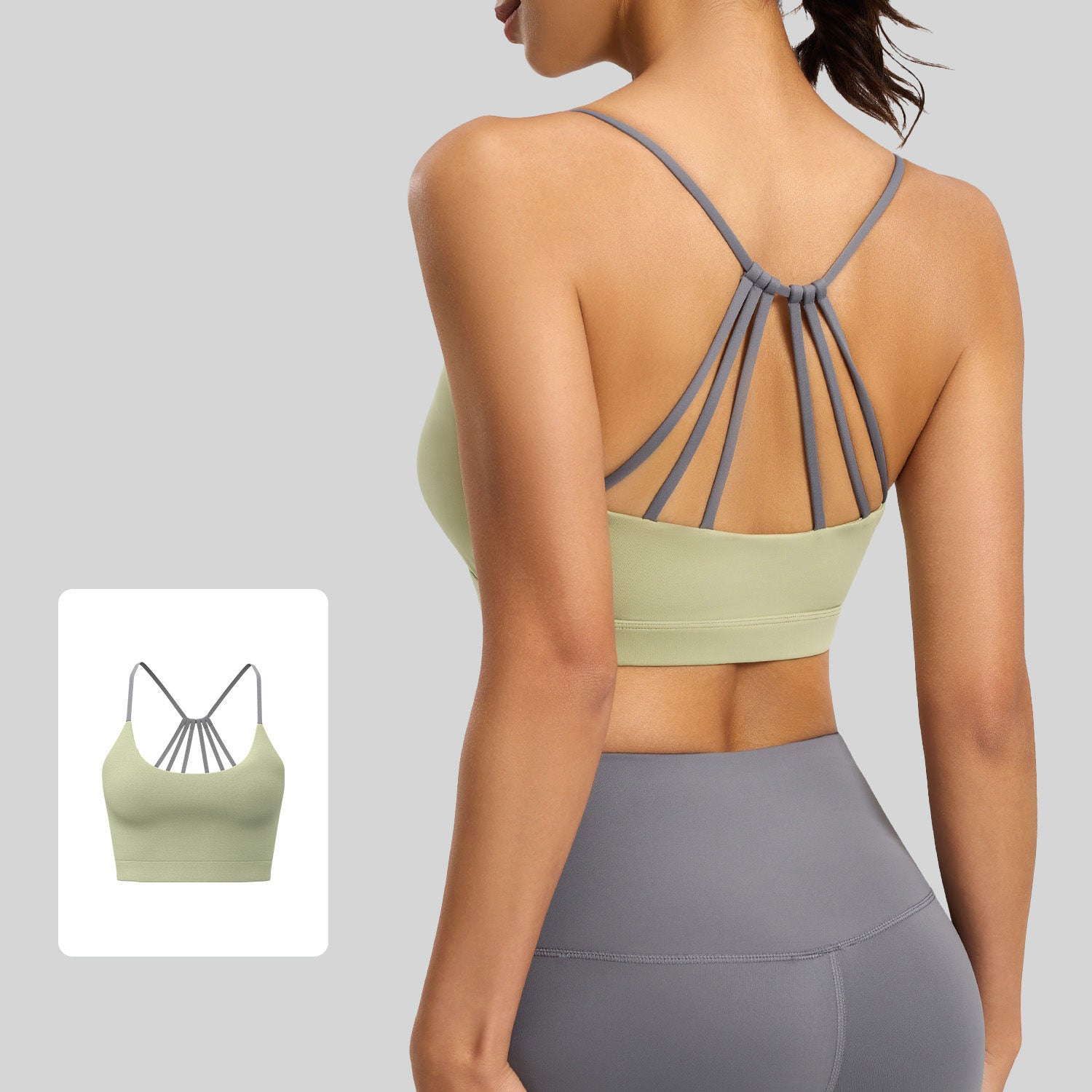 Lila Zen Women's Six-String Crossback Yoga Sports Bra