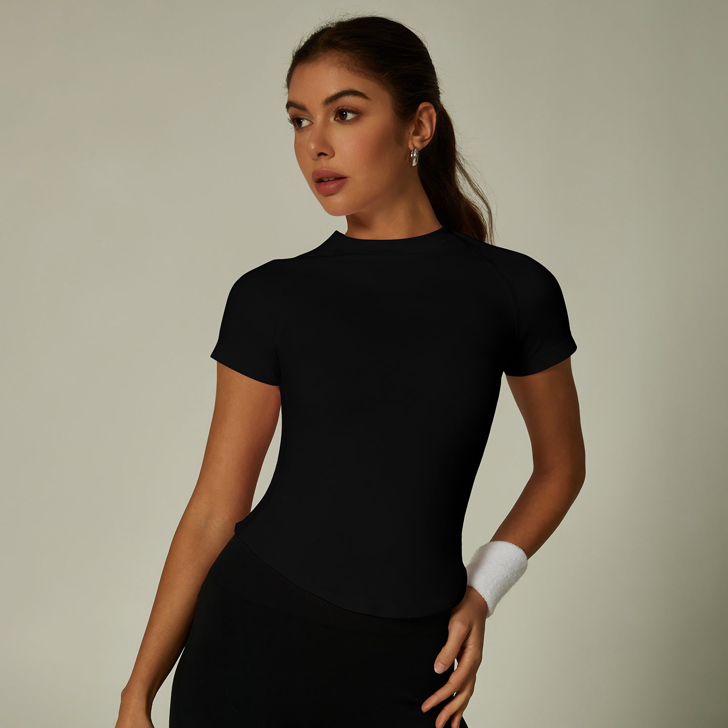Lila Zen T Lila Zen High Elastic Moisture-Wicking Fit Seamless Waist-Slimming Short-Sleeve Fitness Sports T-Shirt