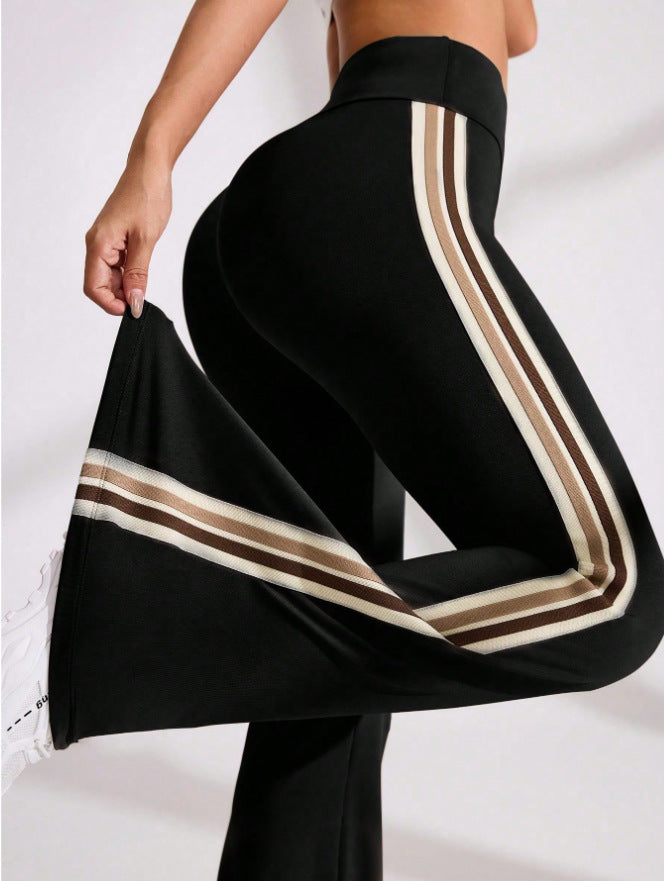 Lila Zen Side Striped High-Waisted Elastic Shaping Slimming Yoga Pants