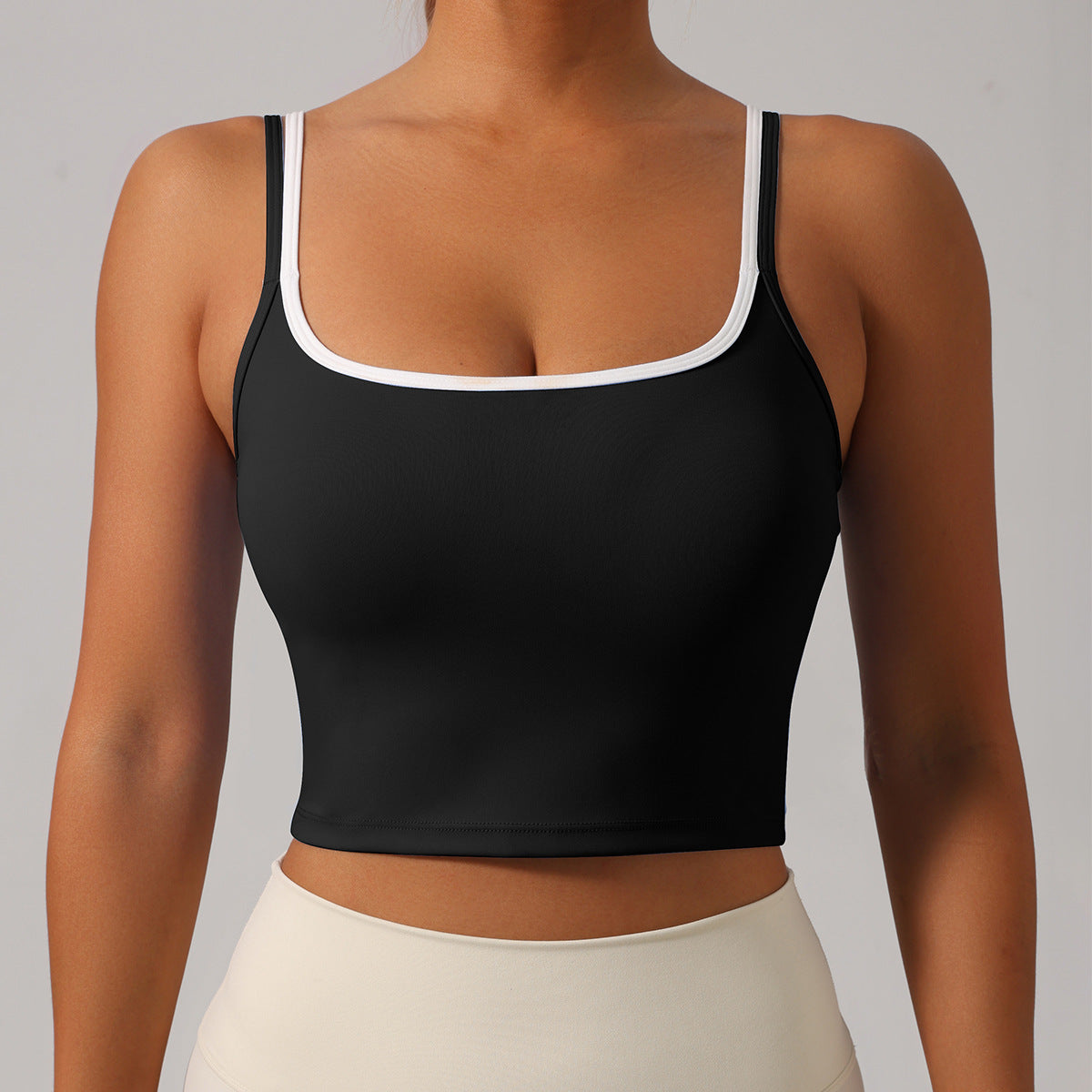 Lila Zen Bra with Color Blocking Straps and No Cup