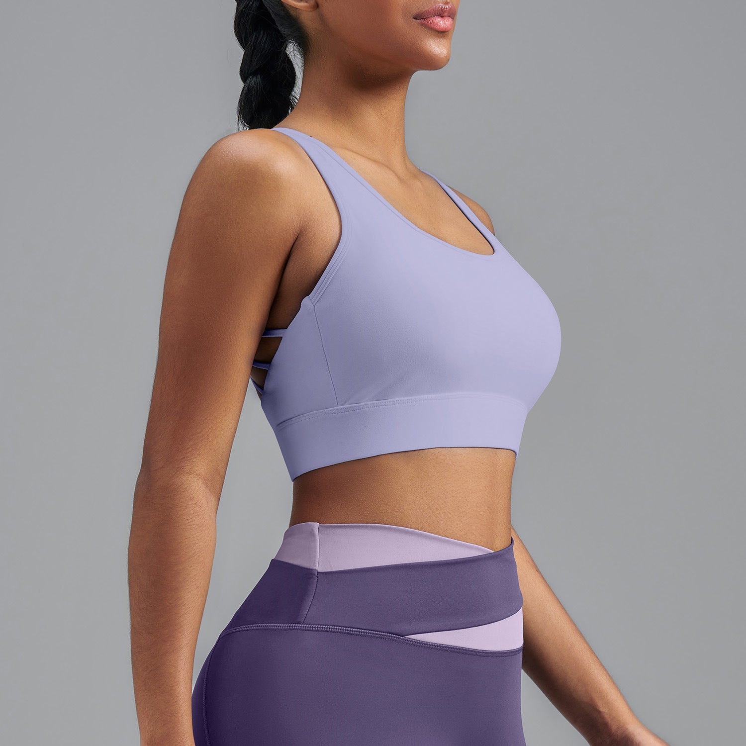 Lila Zen Women's Elastic Single-Sided Brushed Four-Cross Sports Bra Vest