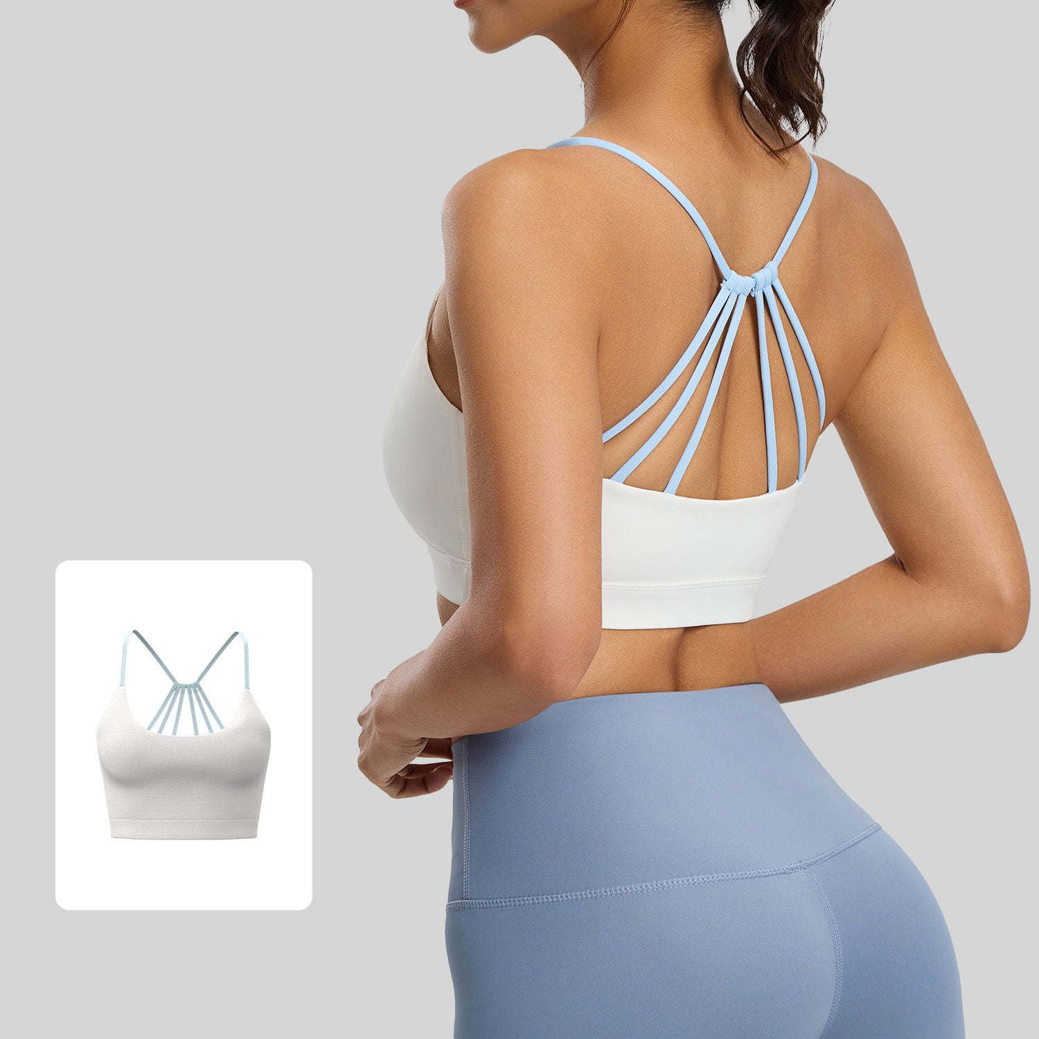 Lila Zen Women's Six-String Crossback Yoga Sports Bra