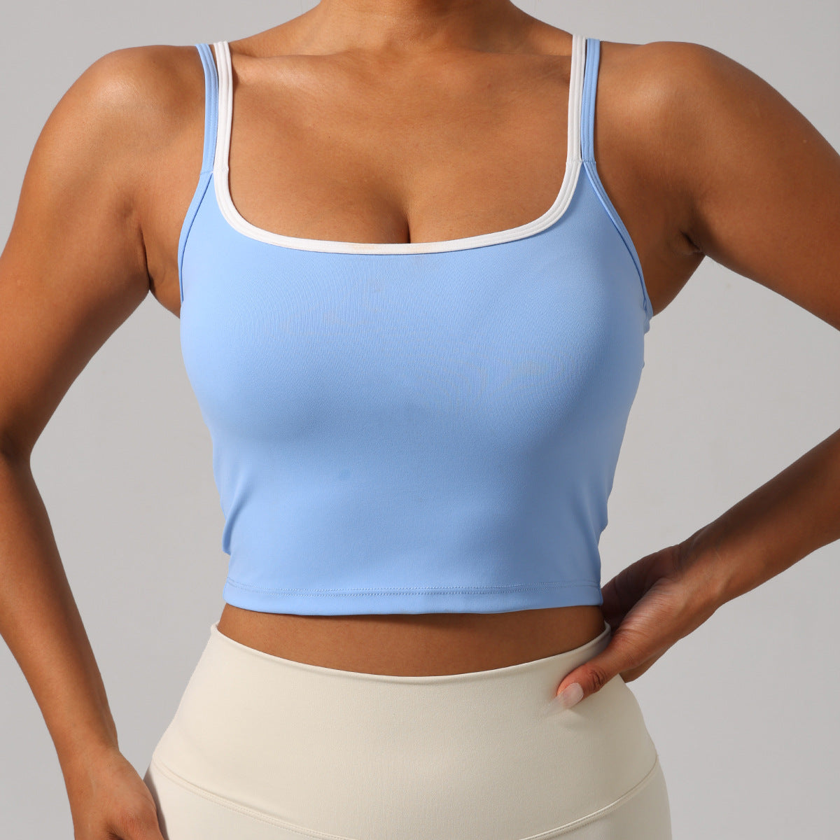 Lila Zen Bra with Color Blocking Straps and No Cup