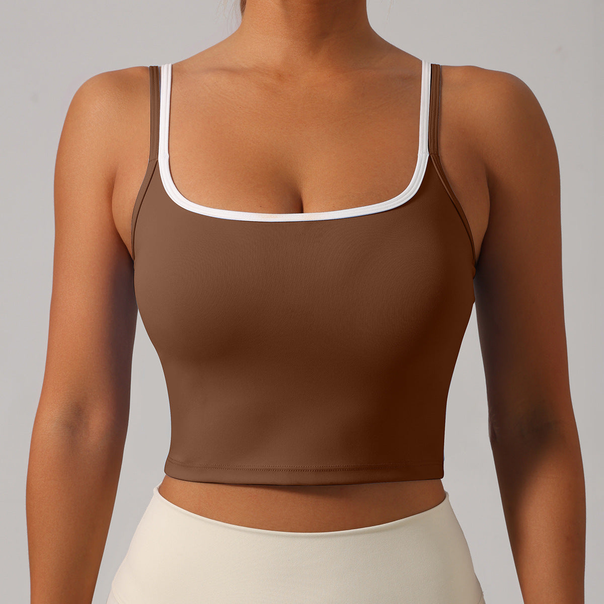 Lila Zen Bra with Color Blocking Straps and No Cup