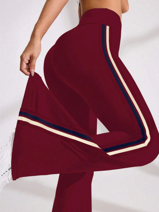 Lila Zen Side Striped High-Waisted Elastic Shaping Slimming Yoga Pants