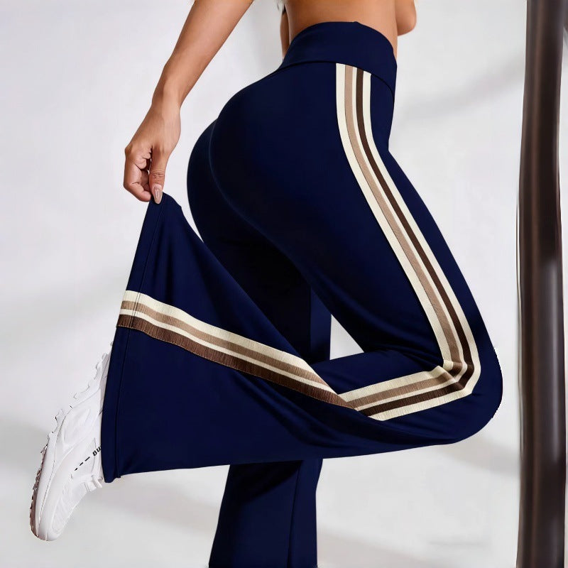 Lila Zen Side Striped High-Waisted Elastic Shaping Slimming Yoga Pants