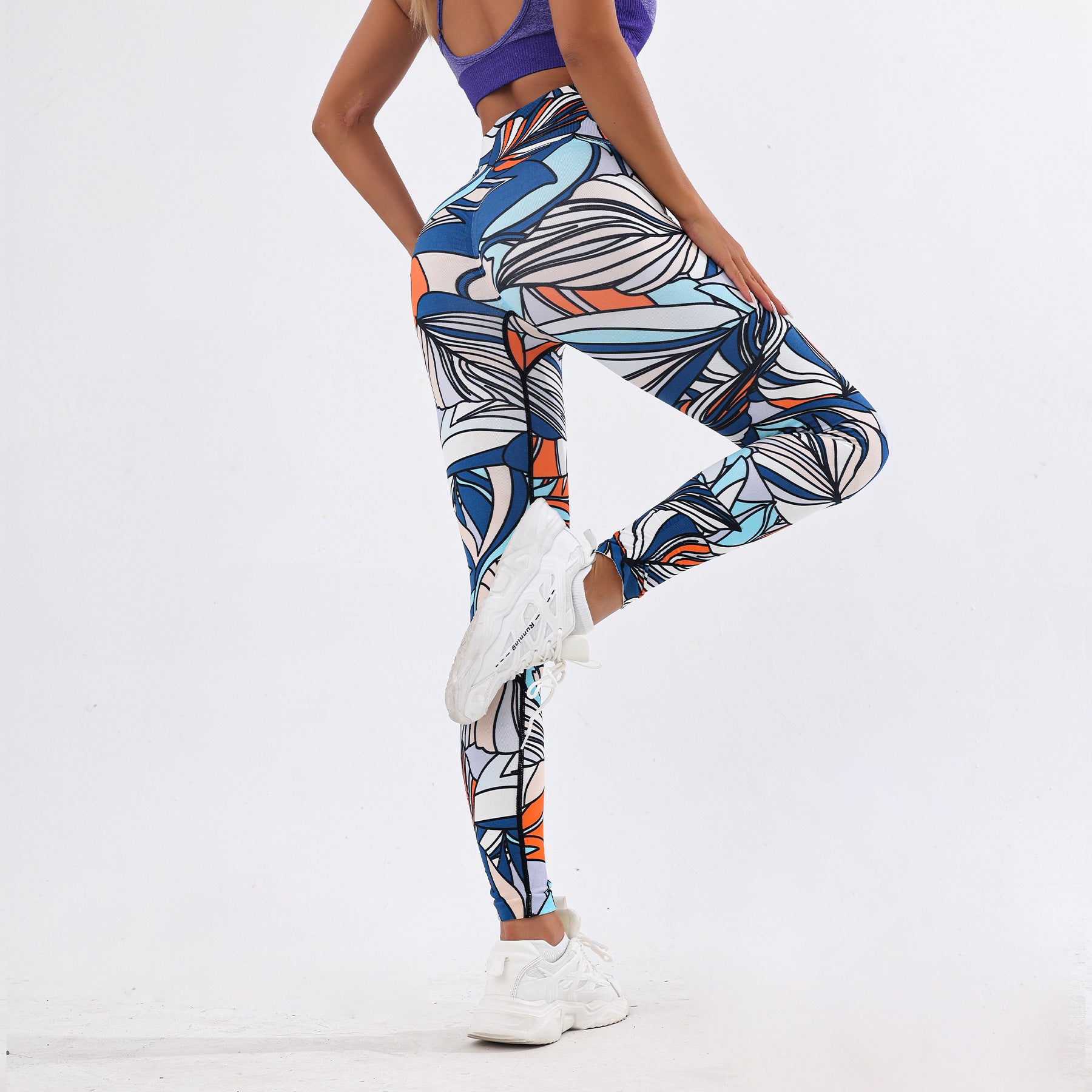Lila Zen 3D Printed High-Waisted Slimming and Butt-Lifting Yoga Pants