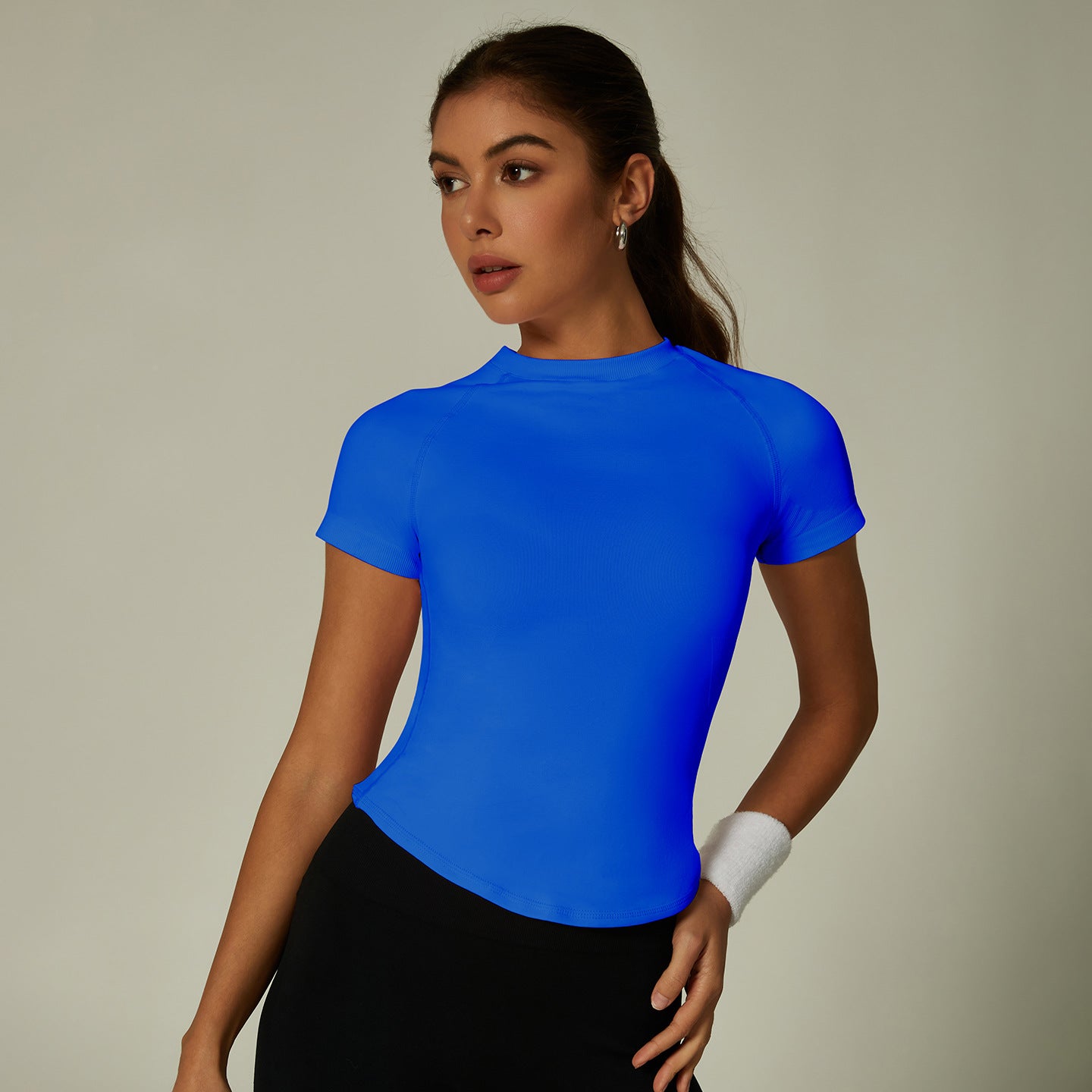 Lila Zen T Lila Zen High Elastic Moisture-Wicking Fit Seamless Waist-Slimming Short-Sleeve Fitness Sports T-Shirt