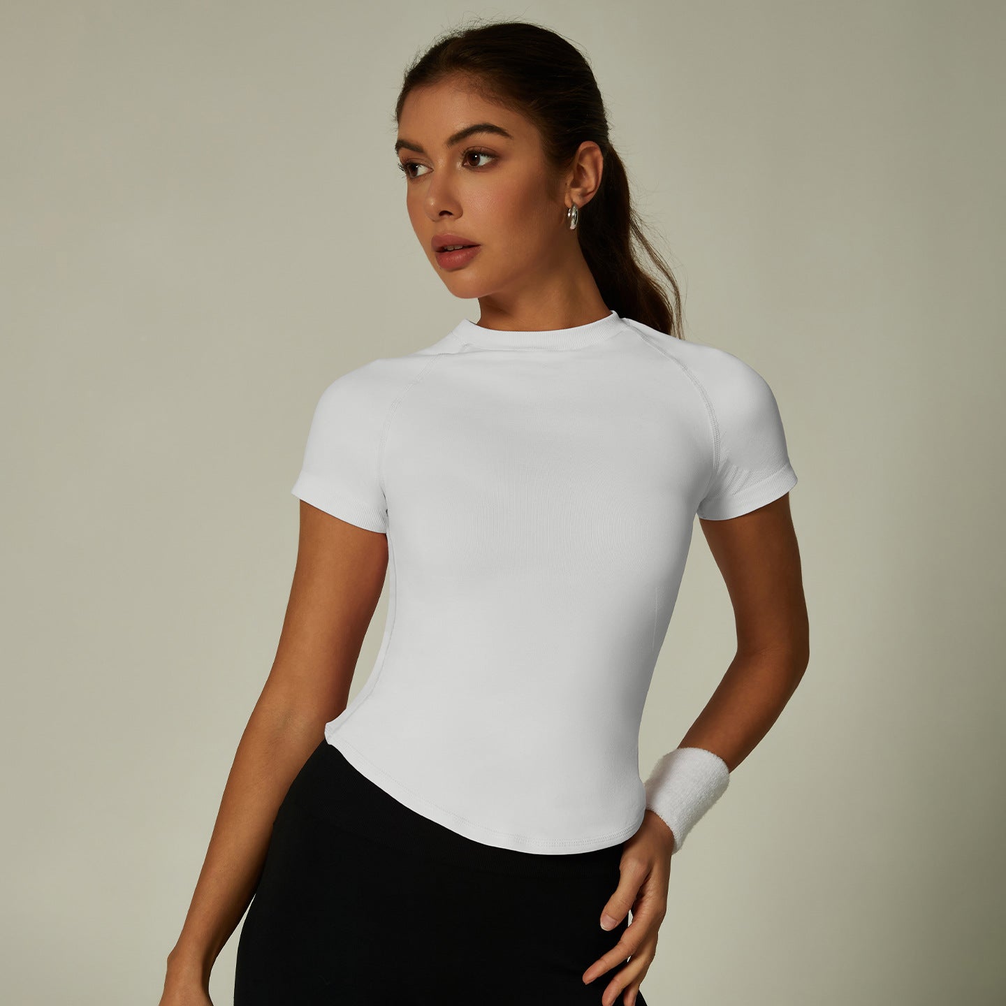 Lila Zen T Lila Zen High Elastic Moisture-Wicking Fit Seamless Waist-Slimming Short-Sleeve Fitness Sports T-Shirt