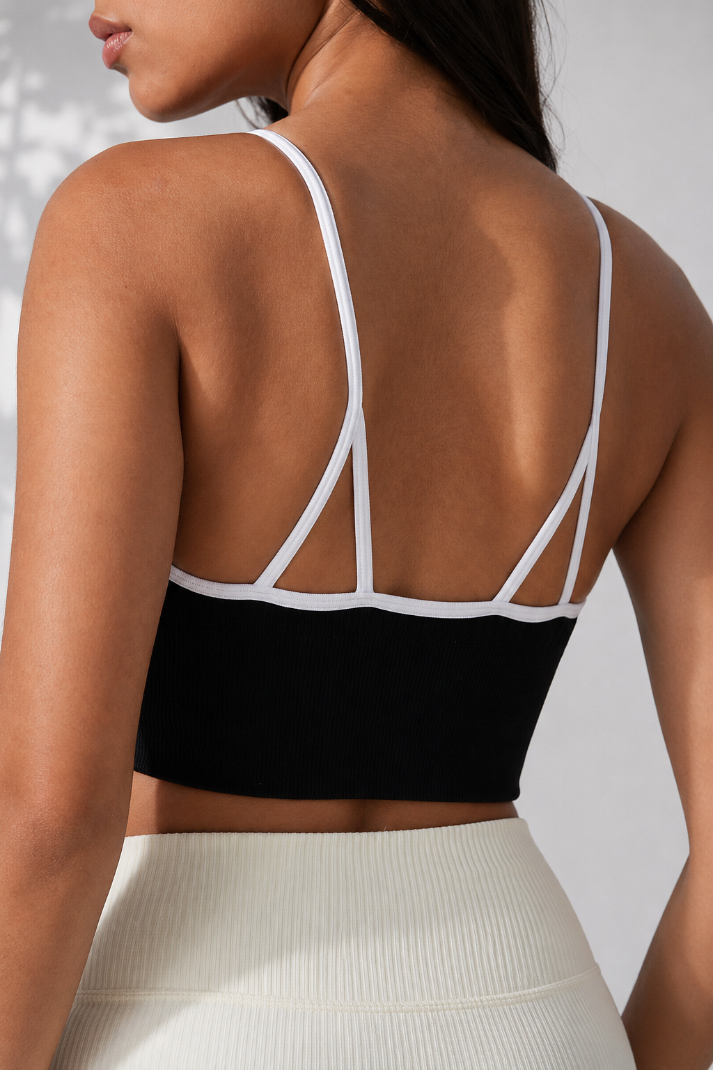 Lila Zen V Lila Zen Front Zipper Color Block Deep V Yoga Fitness Bra