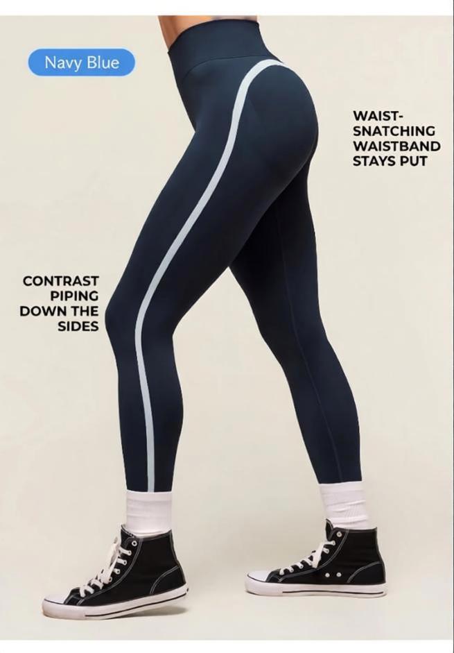 Lila Zen High-Waisted Hip-Lifting Color-Blocked Sports Yoga Pants Shark Pants