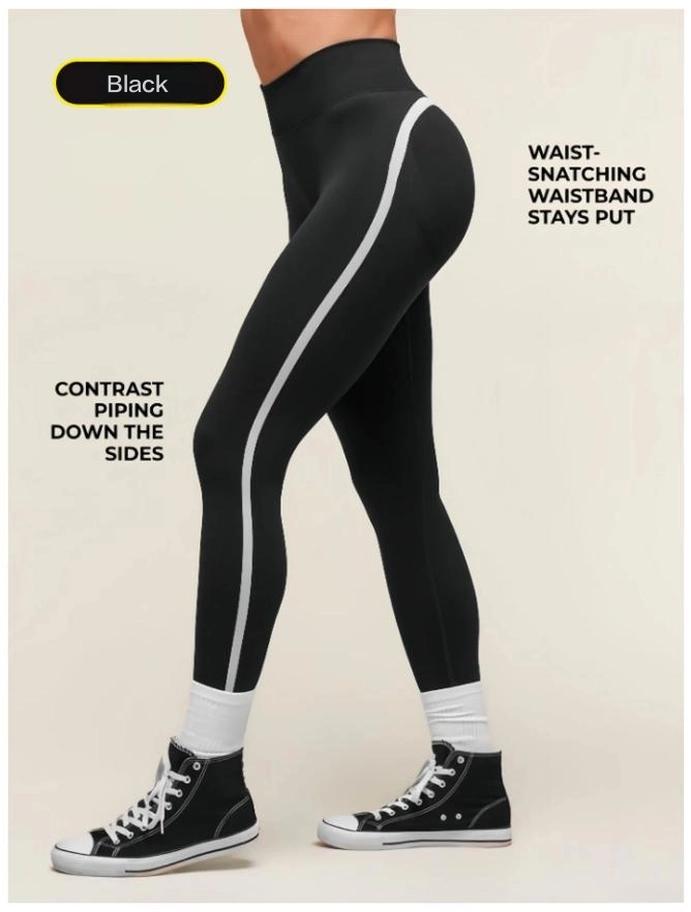 Lila Zen High-Waisted Hip-Lifting Color-Blocked Sports Yoga Pants Shark Pants