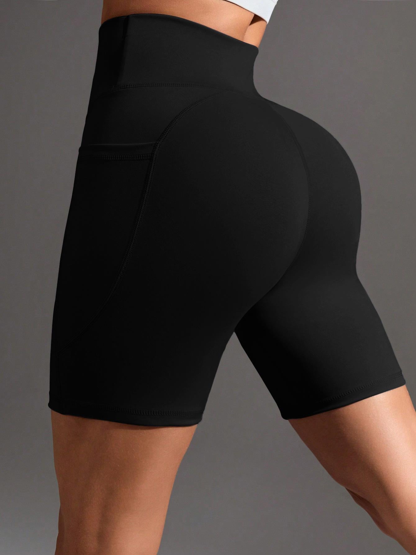 Lila Zen High-Waisted Yoga Shorts with Side Pockets for Shaping Hips