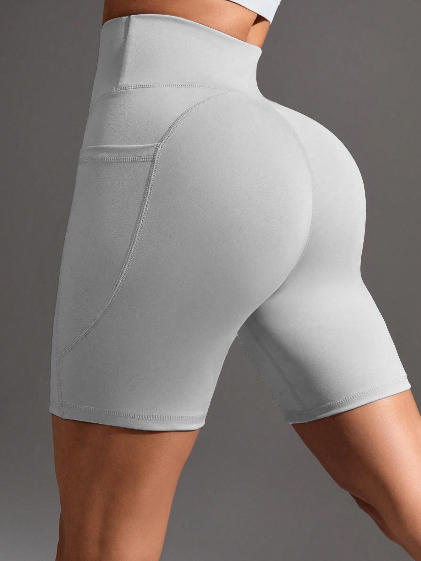 Lila Zen High-Waisted Yoga Shorts with Side Pockets for Shaping Hips