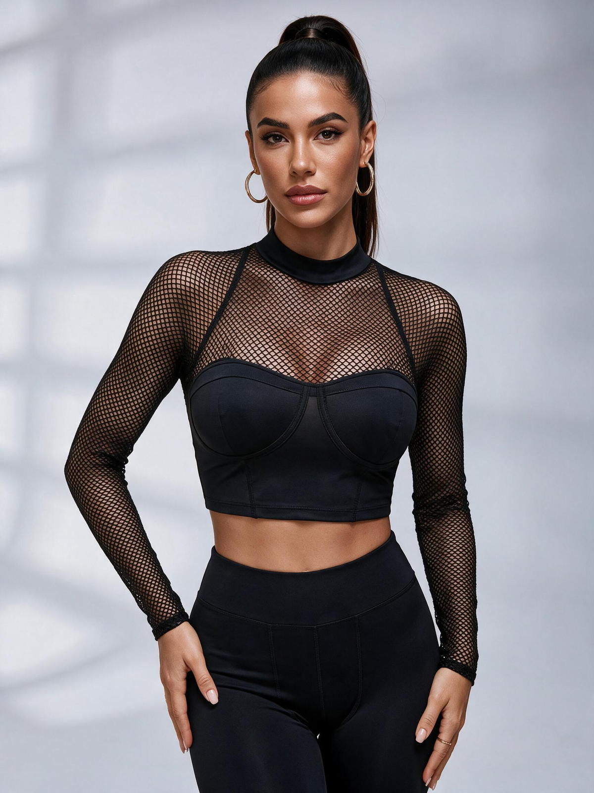 Unique Stylish Fishnet Long Sleeves