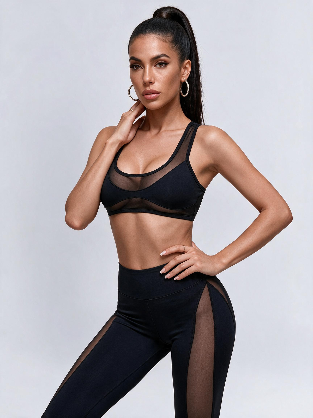 Super Unique Sheer Mesh Split Leggings
