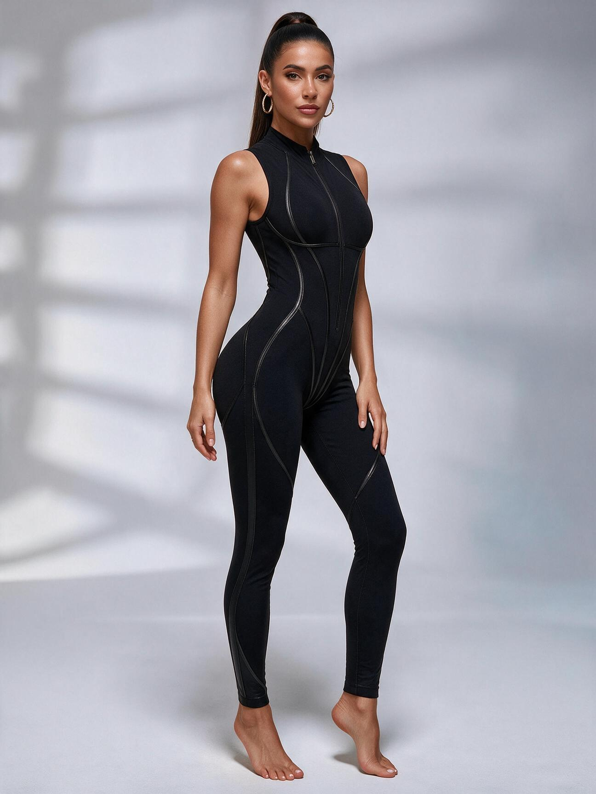 Zipper Peach Booty Jumpsuit