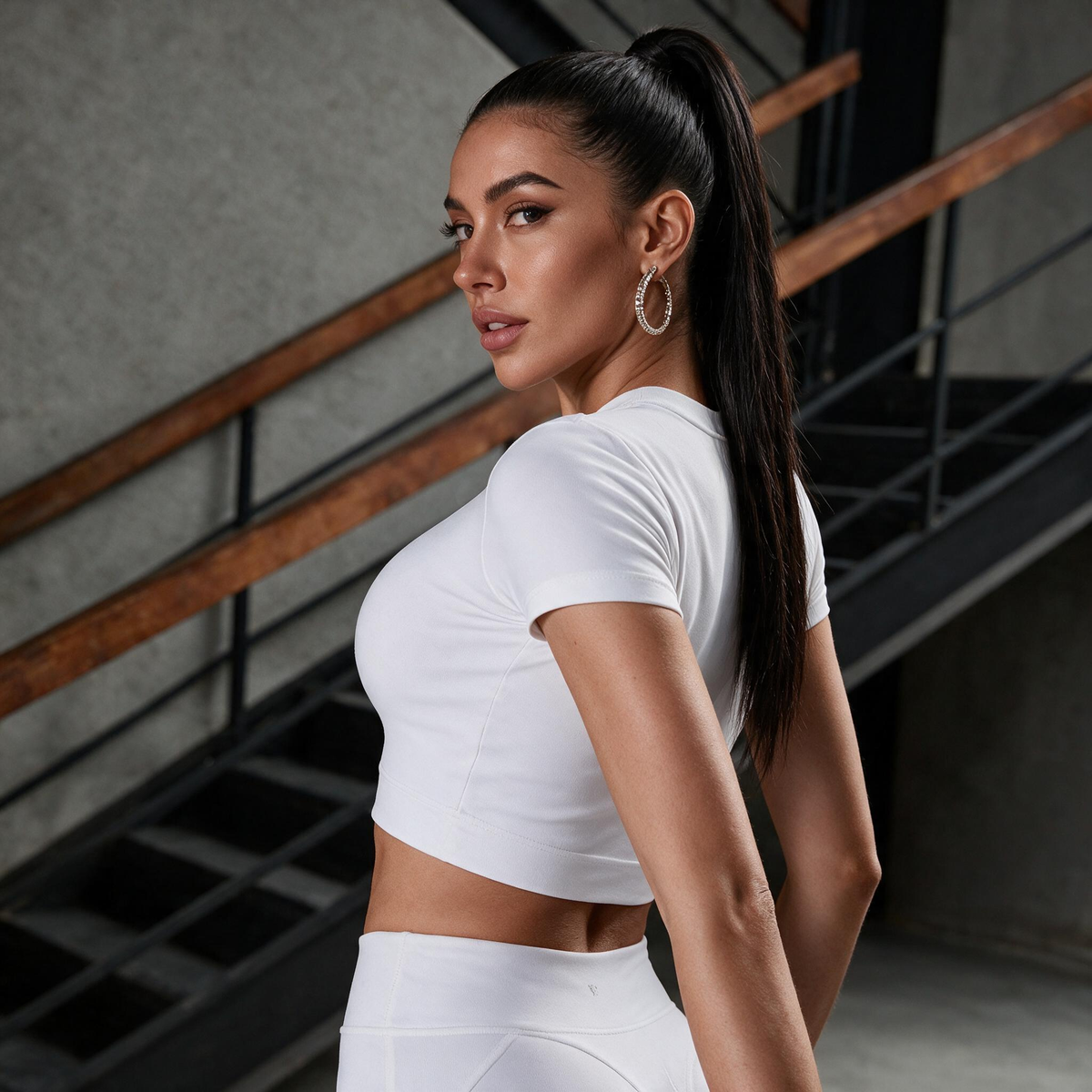 Sexy push-up white leggings