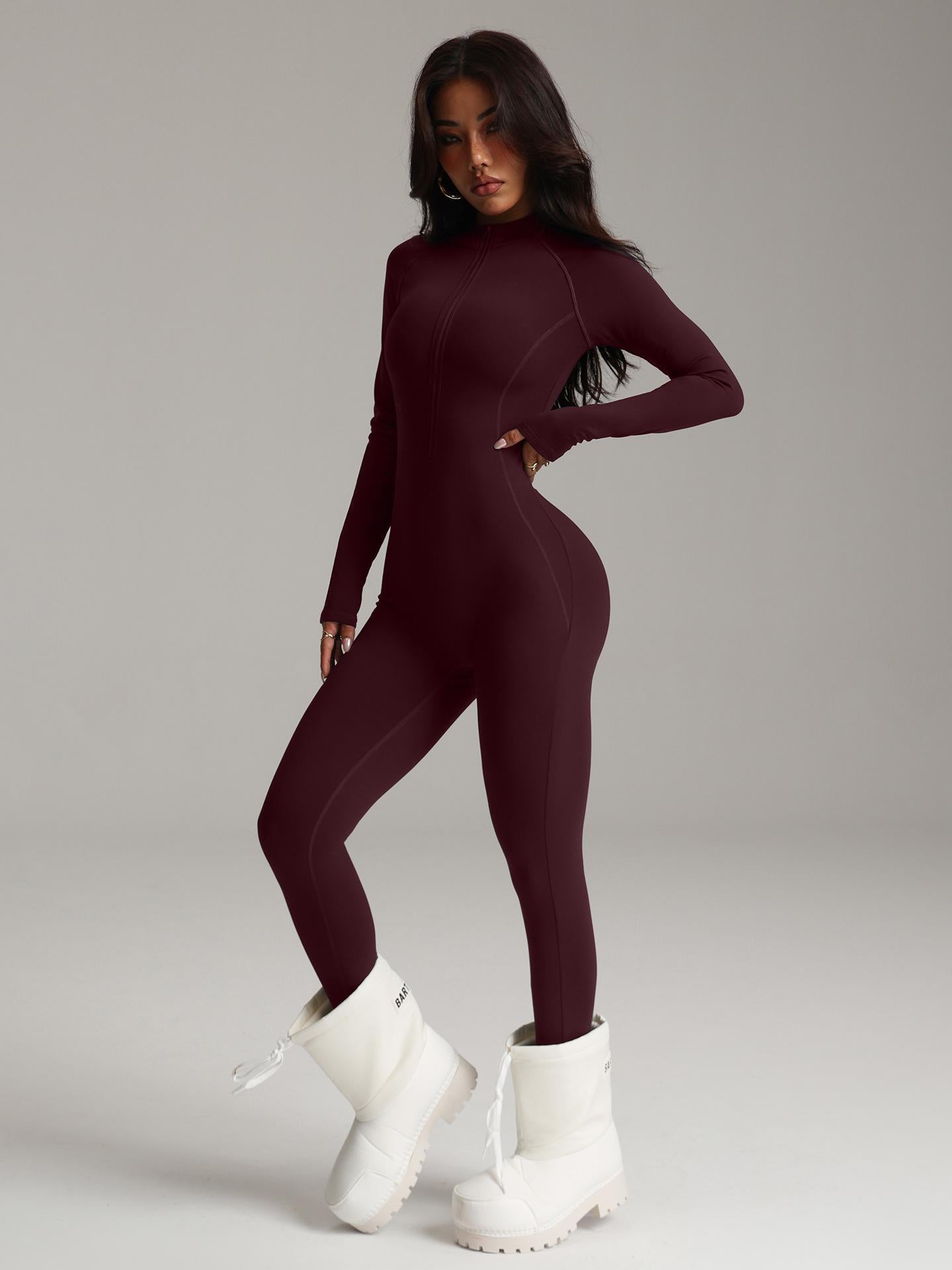 Lila Zen Zipper Stand Collar Hip-lifting Shaping Quick-drying Long-sleeved Autumn/Winter Fitness Yoga Wear