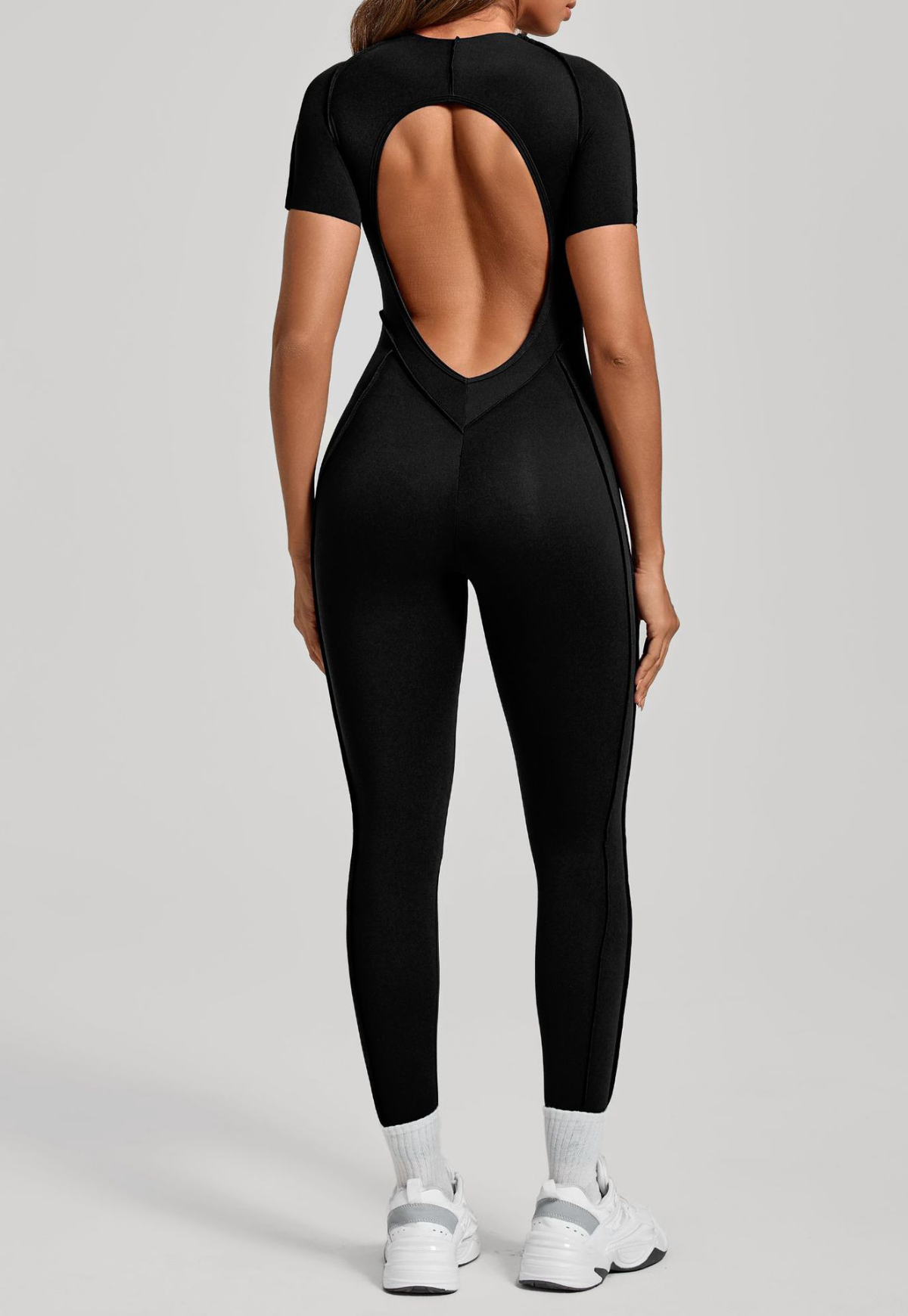 Sculpt Seam Open Back Padded Jumpsuit