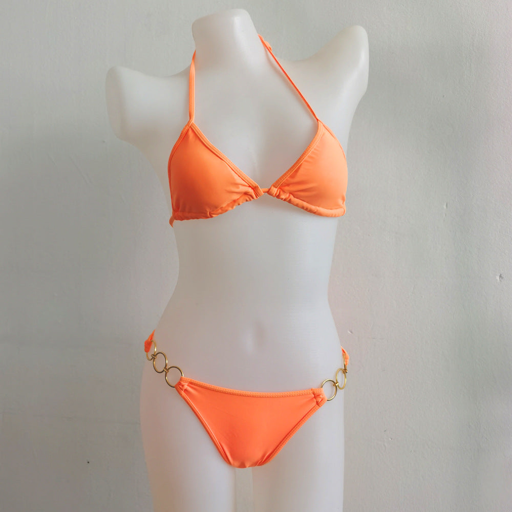 Ring Detail Triangle Bikini Set