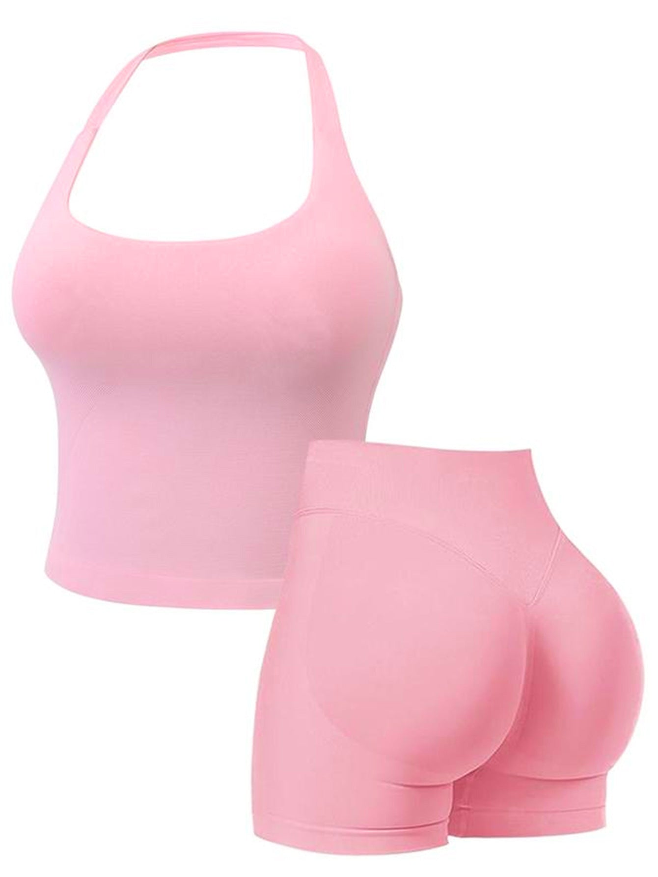 Lila Zen Halter Sculpt Short Yoga Romper