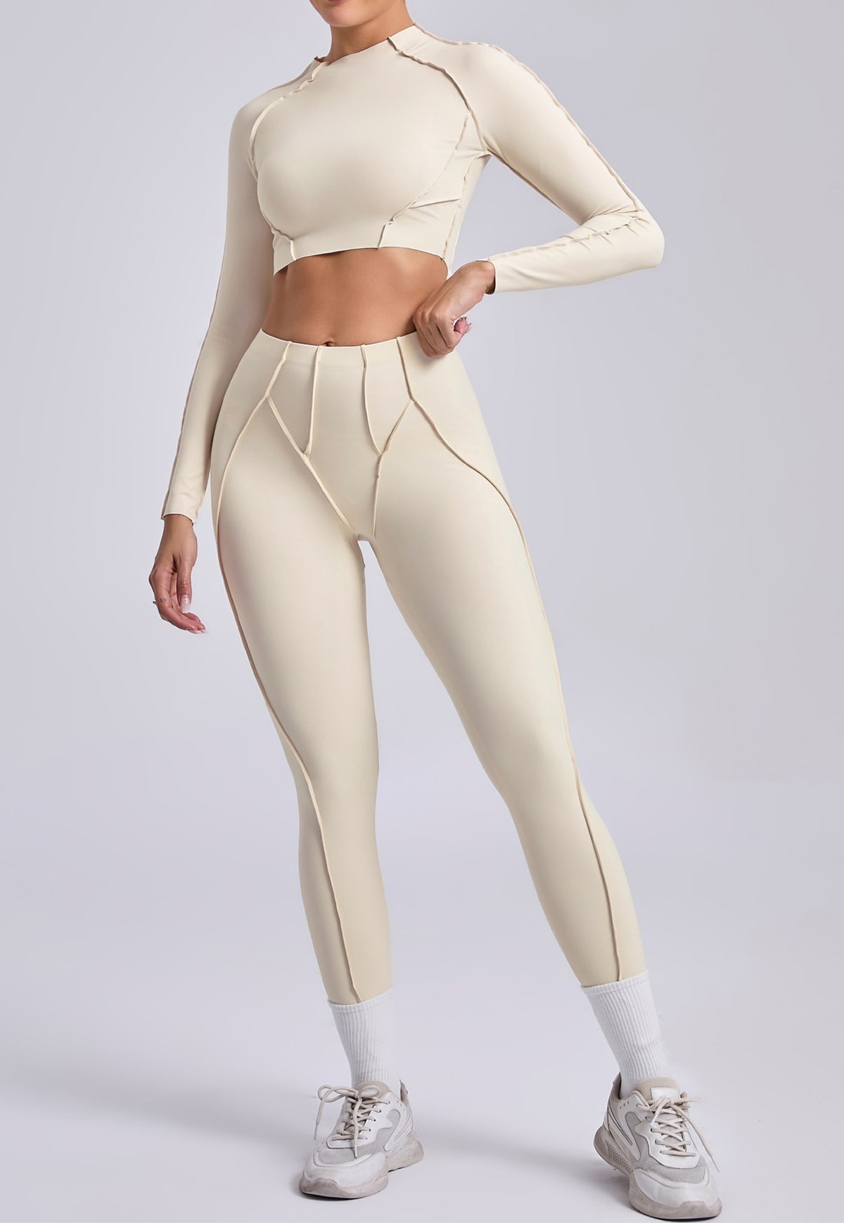 Sculpt Seam Long Sleeve Crop Top & Leggings Set